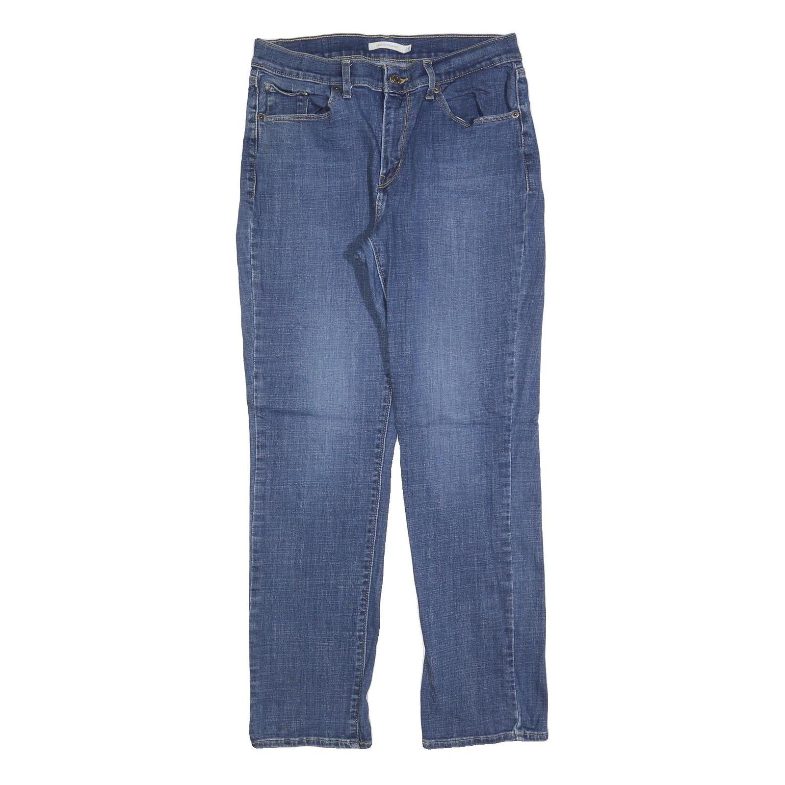 LEVI'S Womens Blue Regular Straight Denim W29 L30 Classic Zip Cotton Blend Jeans Refurbished - N/A refurbished available on Cerqular