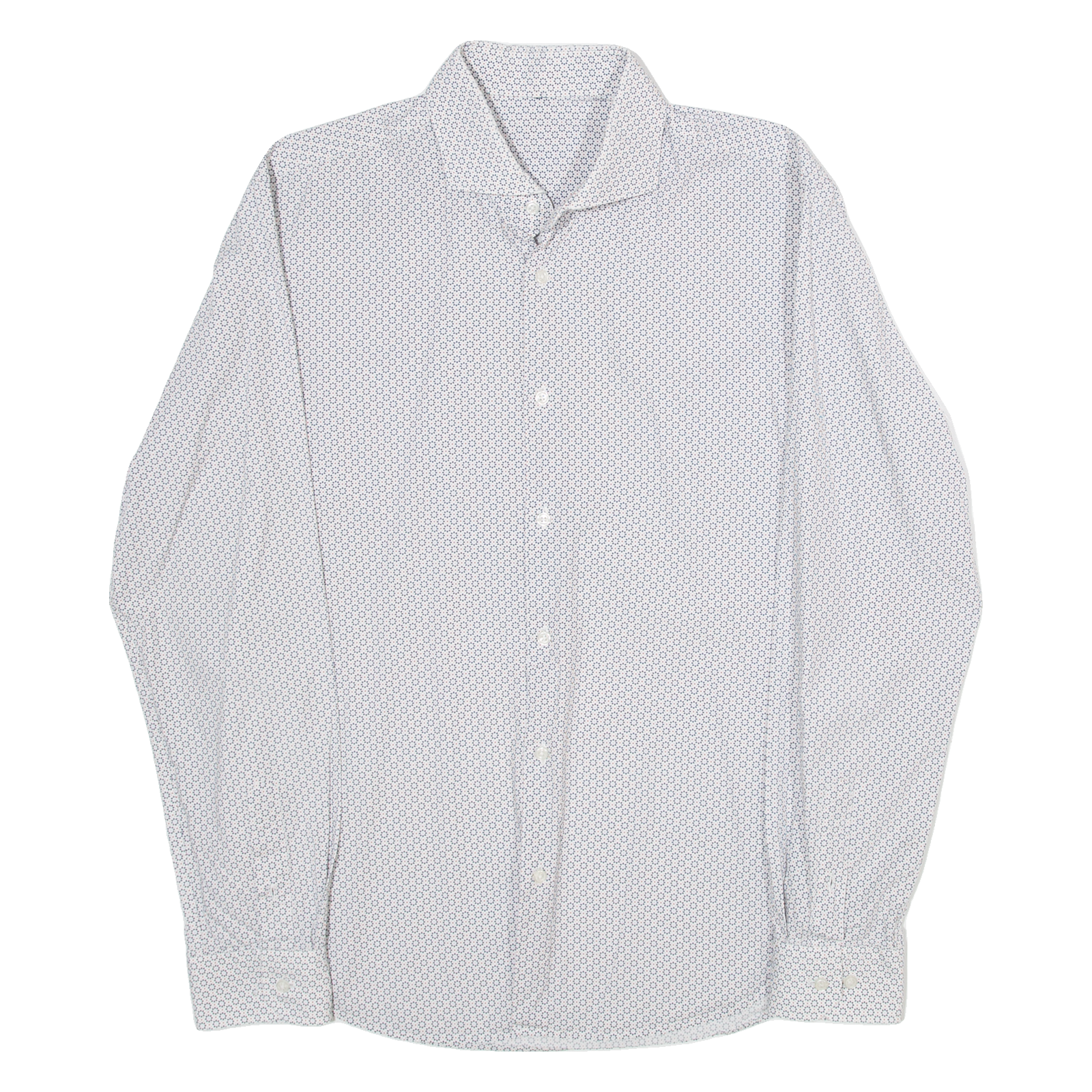 Mens Shirt Blue Spotted Long Sleeve L Refurbished - N/A refurbished available on Cerqular