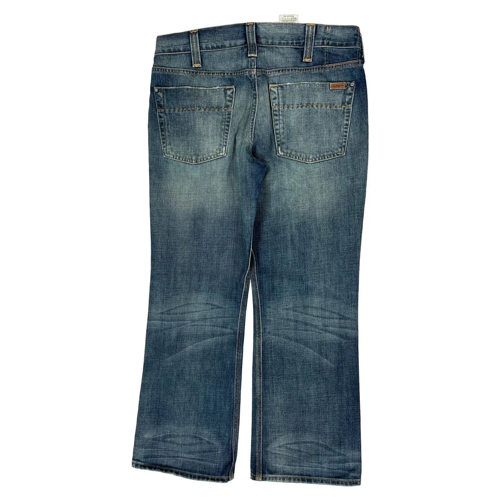 Carhartt Boot Cut Jeans - 34W 30L Blue Cotton Refurbished - Thrifted (note: this is a term often used to describe second- refurbished available on Cerqular