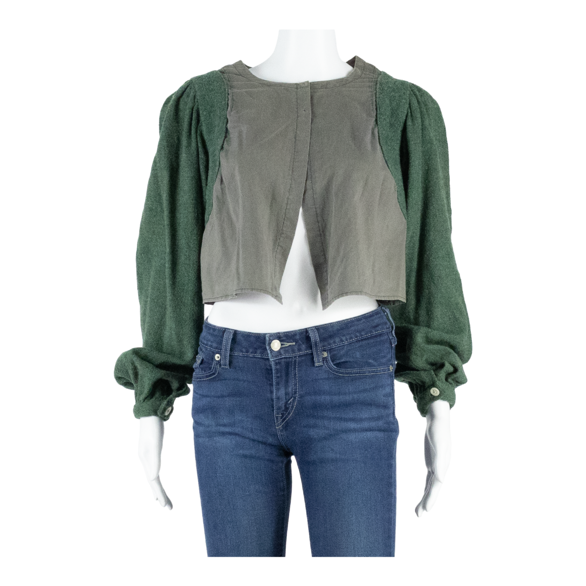 Womens Blouse Grey Puff Sleeve M Refurbished - N/A refurbished available on Cerqular