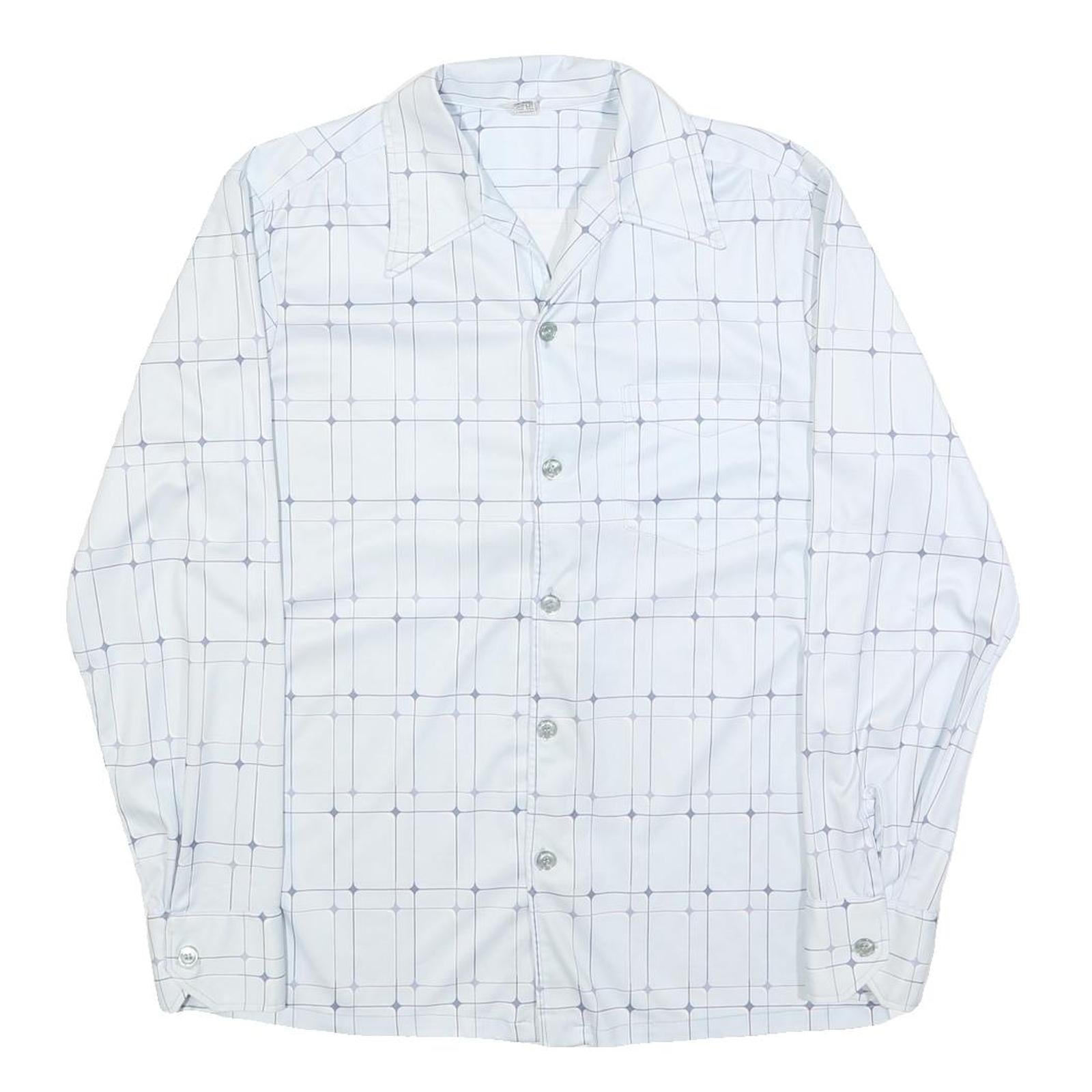 Buy Mens White Shirt M Polyester Grid Pattern Long Sleeve Button Closure Regular Fit Refurbished - $19.49 Mens White Shirt M Polyester Grid Pattern Long Sleeve Button Closure Regular Fit Refurbished - N/A refurbished available on Cerqular