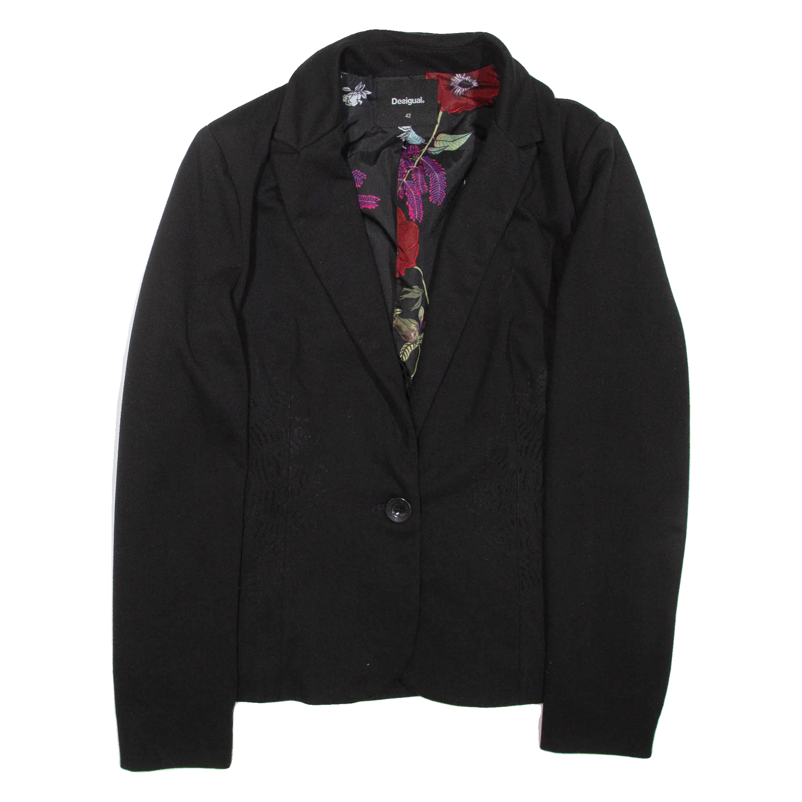 DESIGUAL Womens Blazer Jacket Black M Refurbished - N/A refurbished available on Cerqular