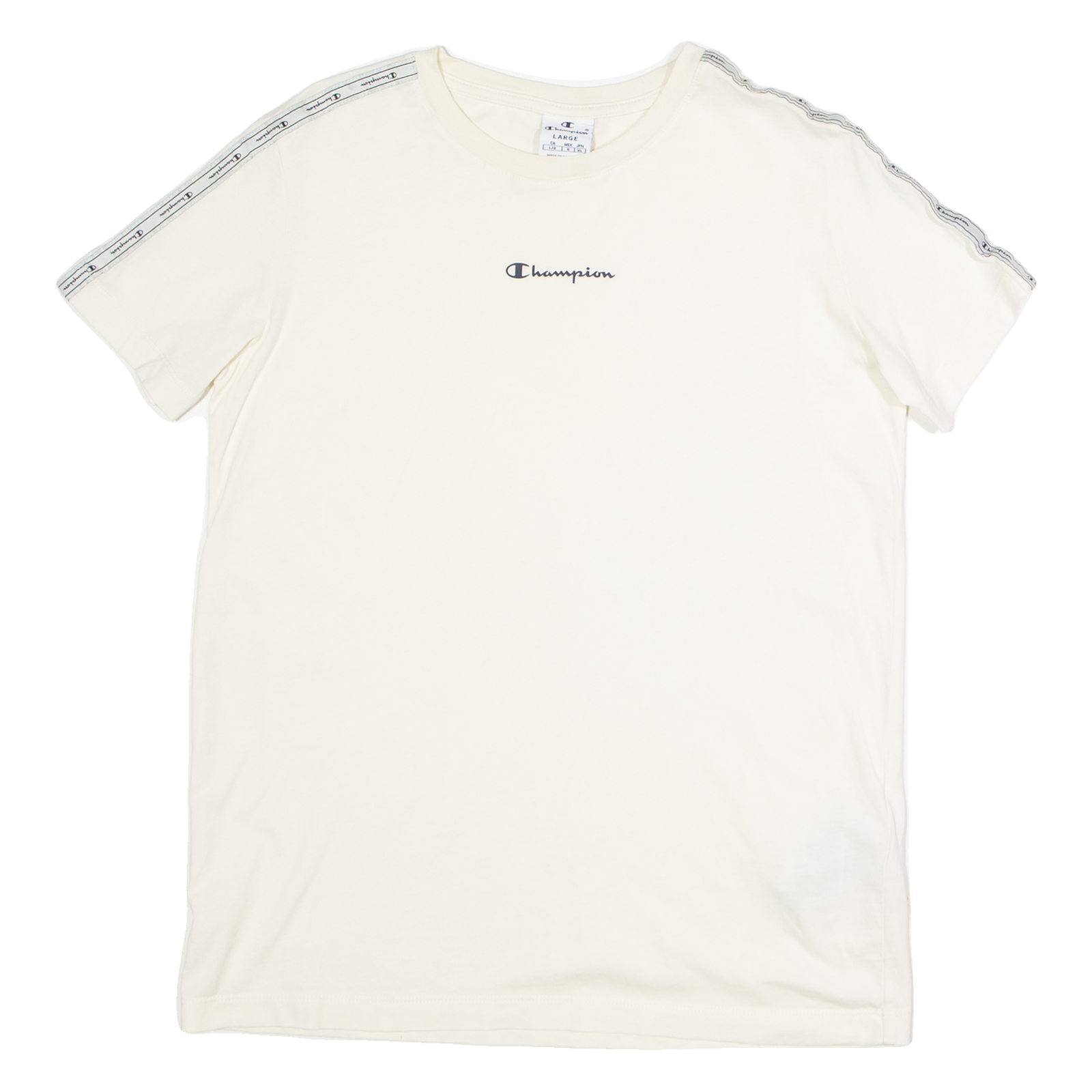 CHAMPION Womens T-Shirt Cream Crew Neck L Refurbished - N/A refurbished available on Cerqular