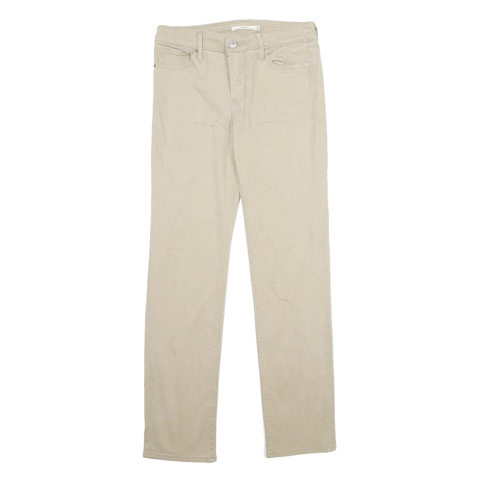 Buy LEVI'S Womens Beige Slim Slim Straight Trousers W26 L32 Cotton Blend Zip Refurbished - $41.59 LEVI'S Womens Beige Slim Slim Straight Trousers W26 L32 Cotton Blend Zip Refurbished - N/A refurbished available on Cerqular