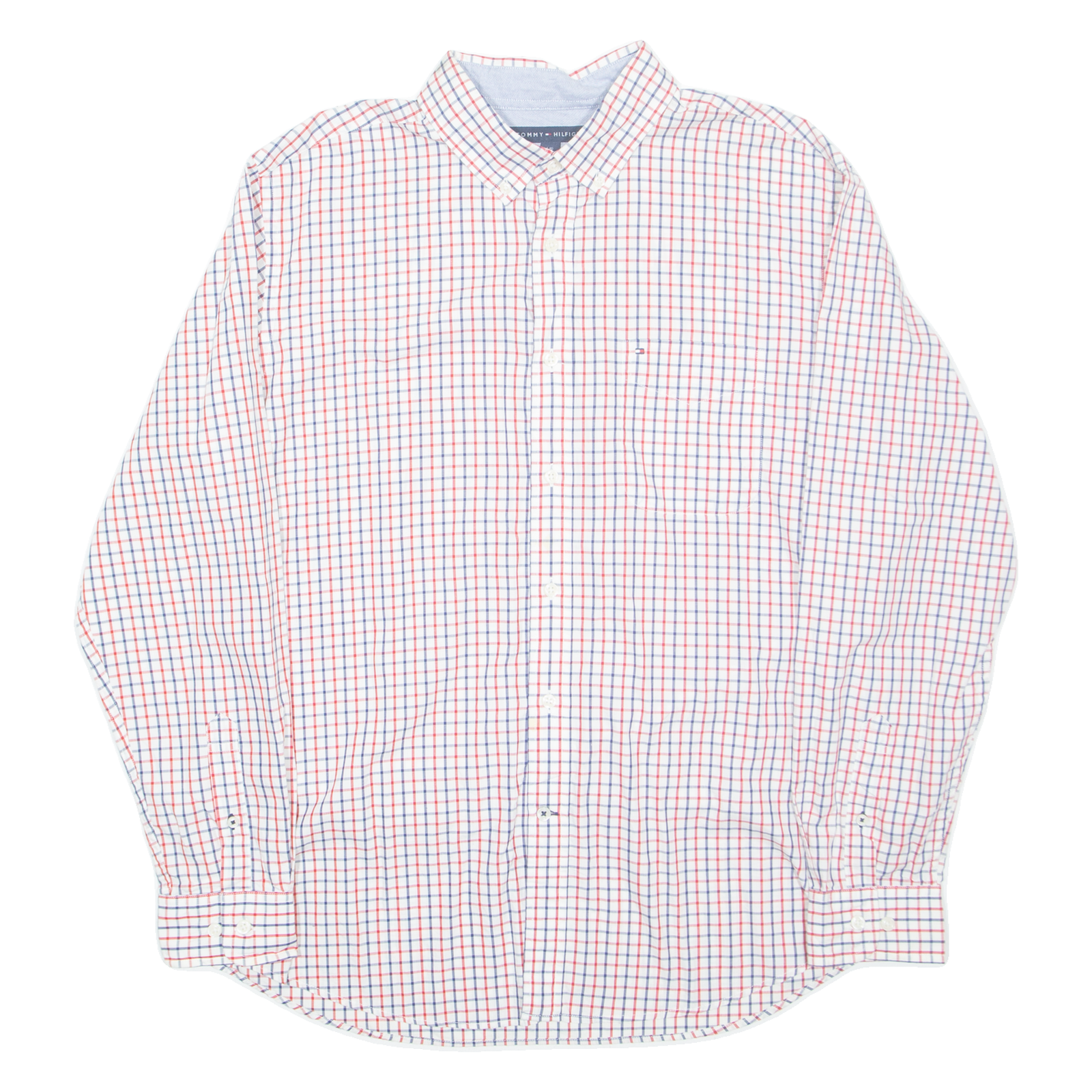 TOMMY HILFIGER Mens Shirt Red Check Long Sleeve L Refurbished - N/A refurbished available on Cerqular
