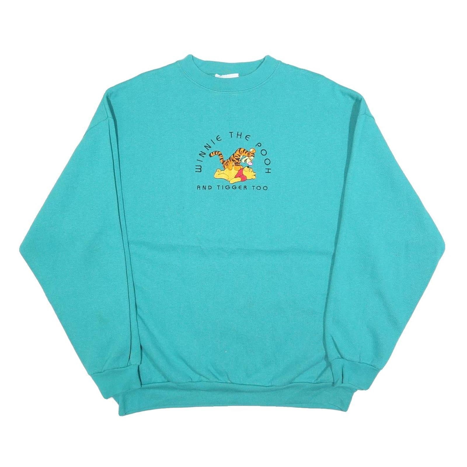 DISNEY Womens Turquoise Winnie The Pooh And Tigger Crew Neck XL Cotton Refurbished - N/A refurbished available on Cerqular
