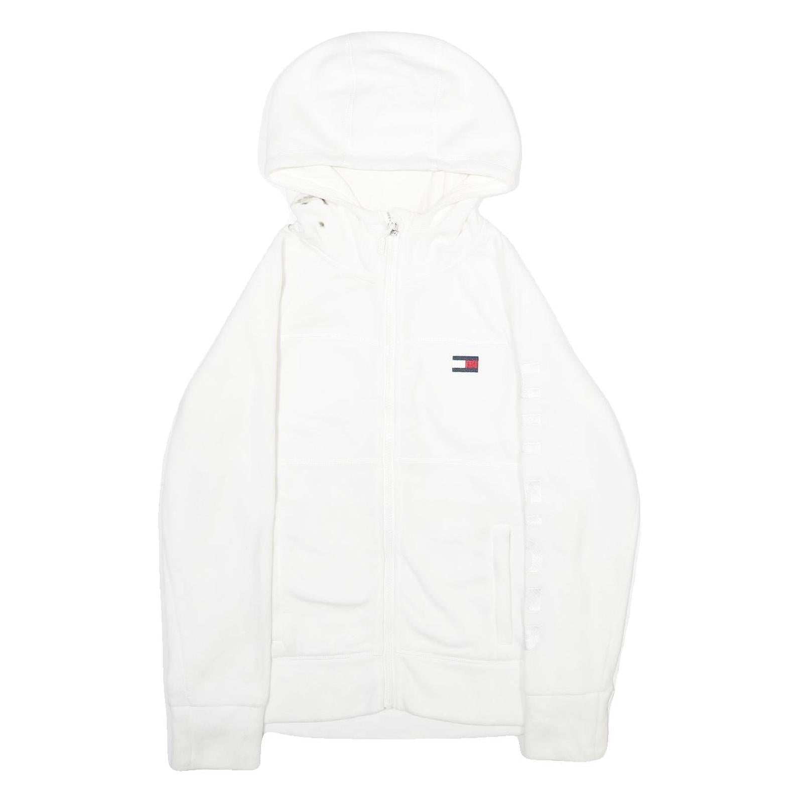 TOMMY HILFIGER Womens White Hoodie Jacket S Polyester Zippered Plain Casual Refurbished - N/A refurbished available on Cerqular