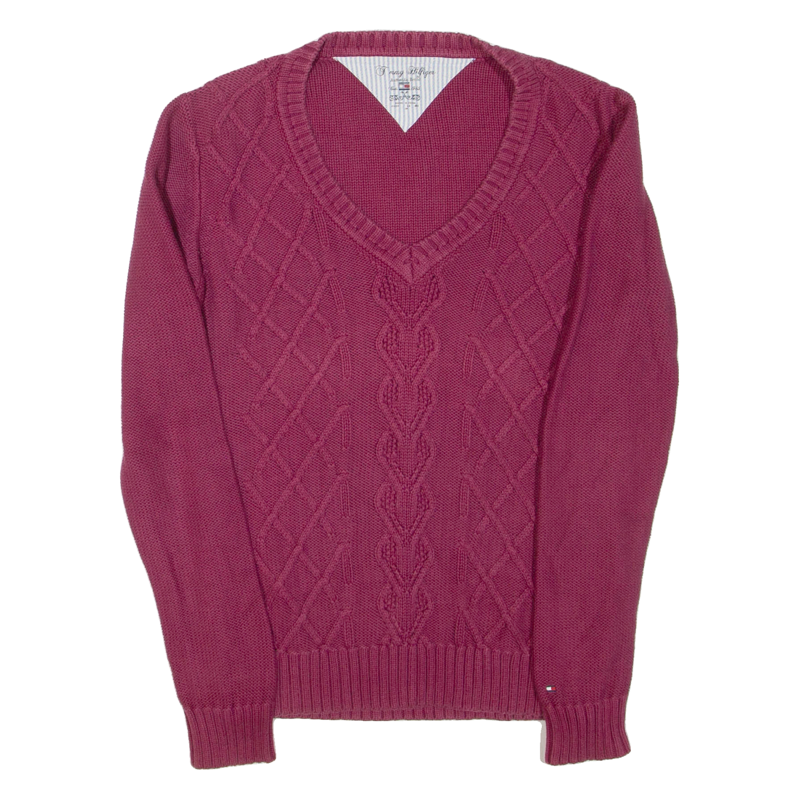 Buy TOMMY HILFIGER Womens Jumper Purple V-Neck Cable Knit S Refurbished - $35.09 TOMMY HILFIGER Womens Jumper Purple V-Neck Cable Knit S Refurbished - N/A refurbished available on Cerqular