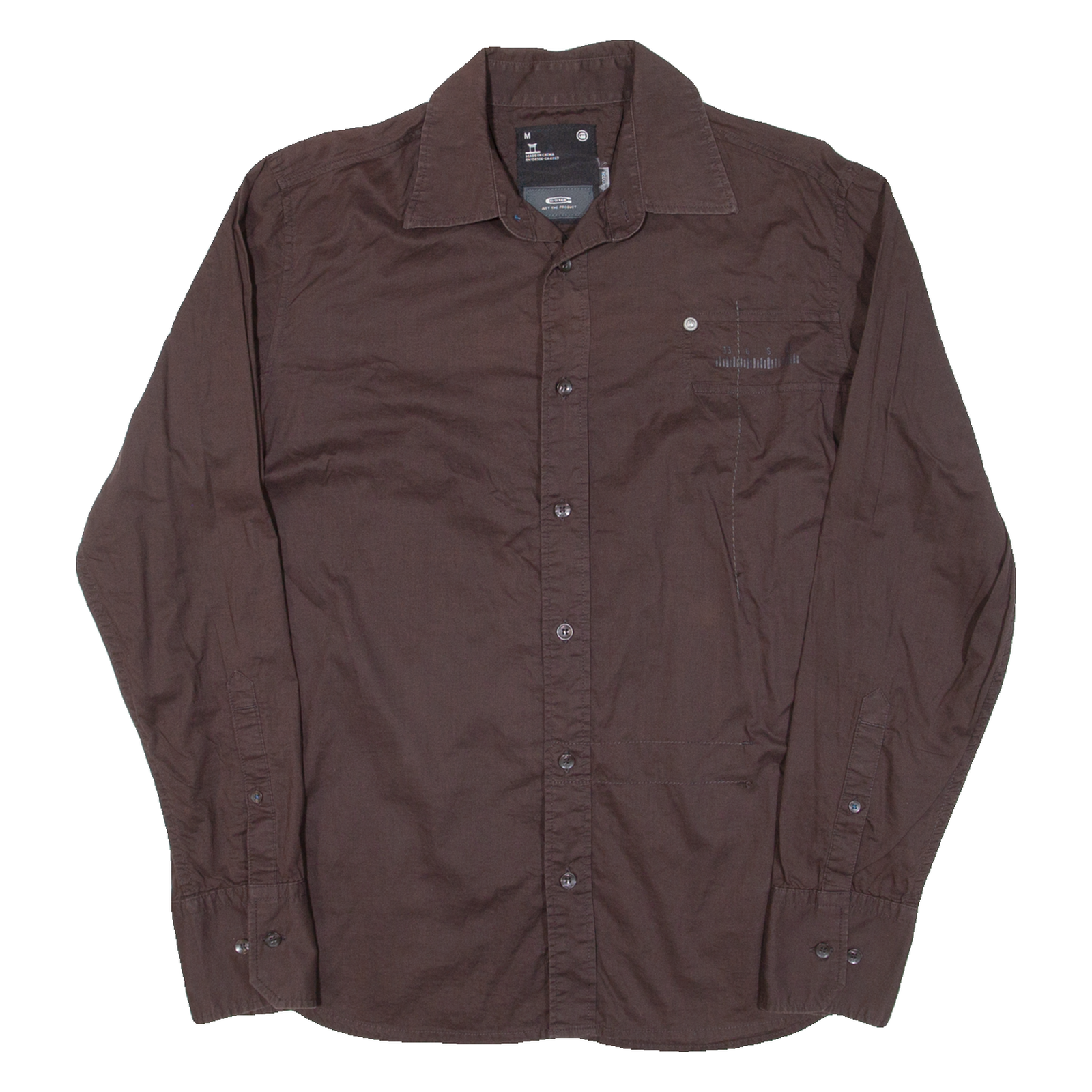 G-STAR Mens Plain Shirt Brown Long Sleeve M Refurbished - N/A refurbished available on Cerqular
