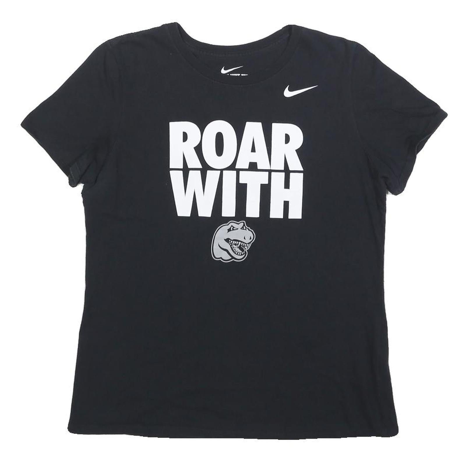 Buy NIKE Womens Black Roar With Graphic T-Shirt L Short Sleeve Crew Neck Refurbished - $19.49 NIKE Womens Black Roar With Graphic T-Shirt L Short Sleeve Crew Neck Refurbished - N/A refurbished available on Cerqular