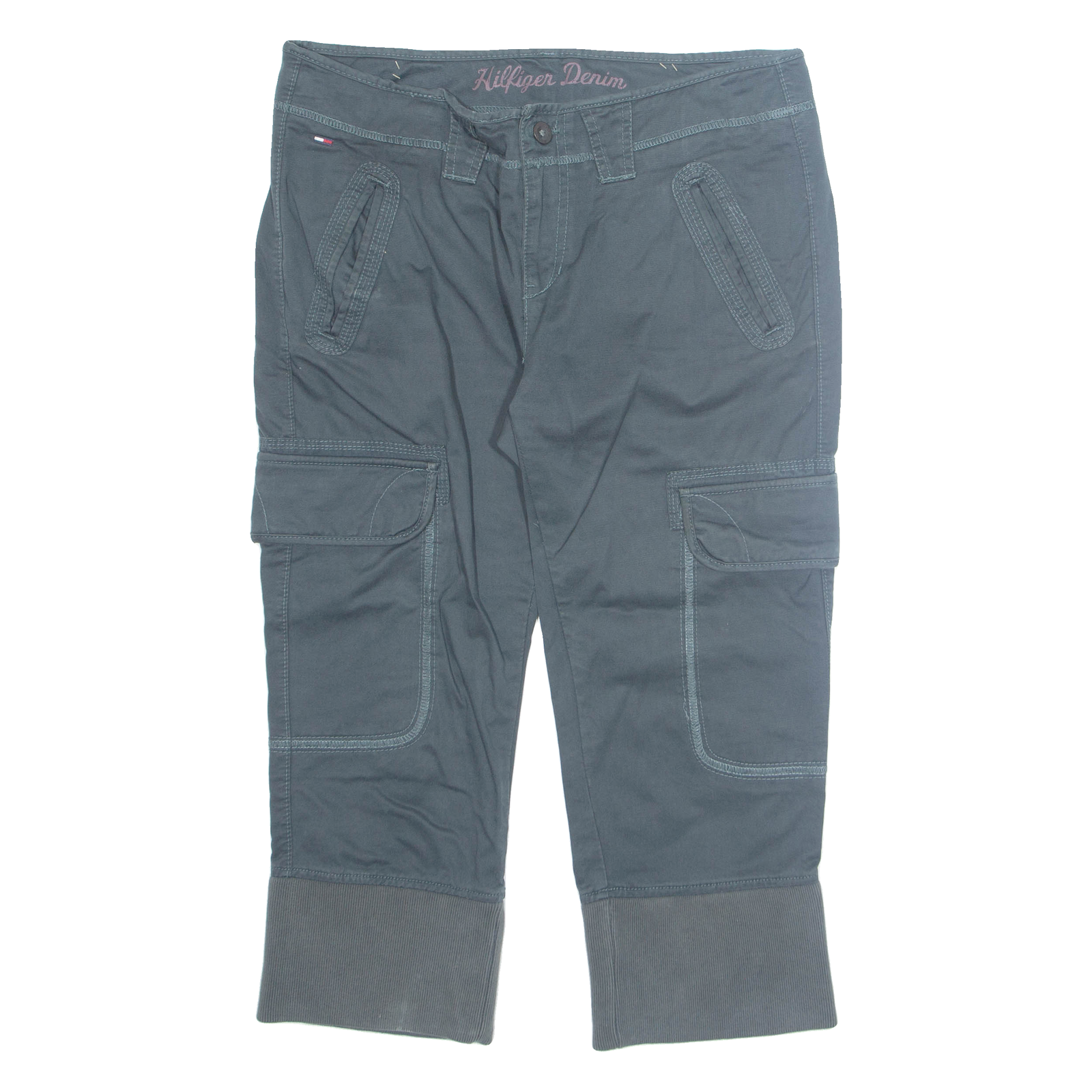 TOMMY HILFIGER Workwear 3/4 Womens Trousers Blue Regular Straight W34 L22 Refurbished - N/A refurbished available on Cerqular