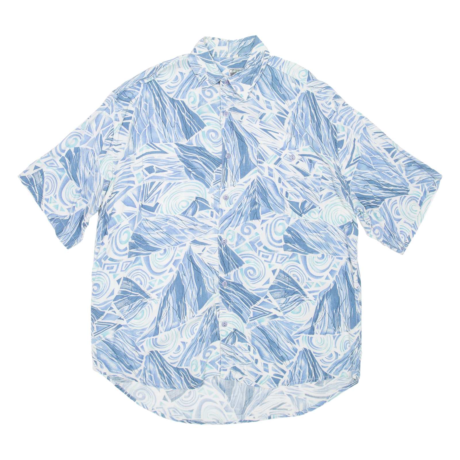 Mens Shirt Blue Viscose Crazy Pattern L Refurbished - N/A refurbished available on Cerqular
