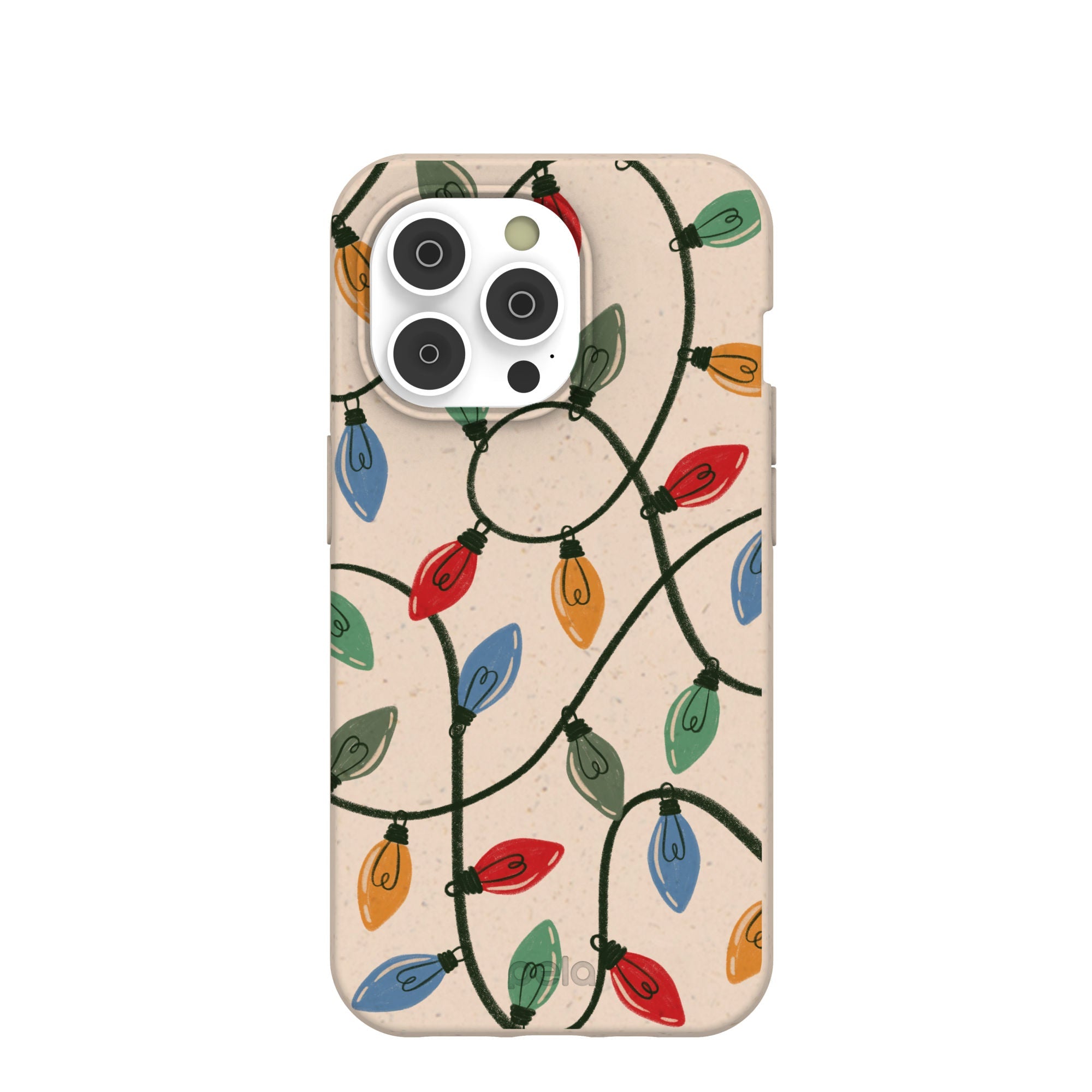 Seashell Holiday Lights iPhone 14 Pro Case Refurbished - Pela Case refurbished available on Cerqular