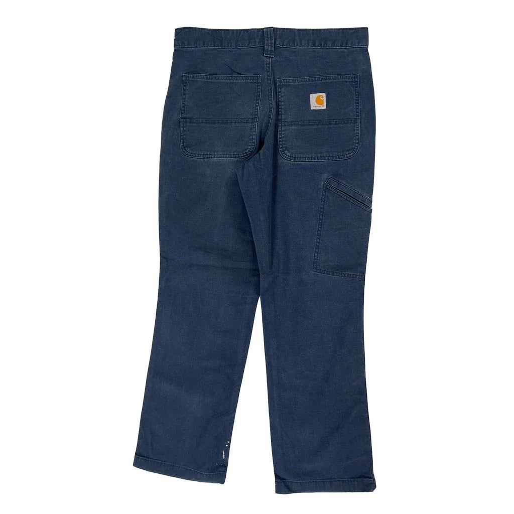 Carhartt Carpenter Trousers - 31W 30L Blue Cotton Refurbished - Thrifted (note: this is a term often used to describe second- refurbished available on Cerqular
