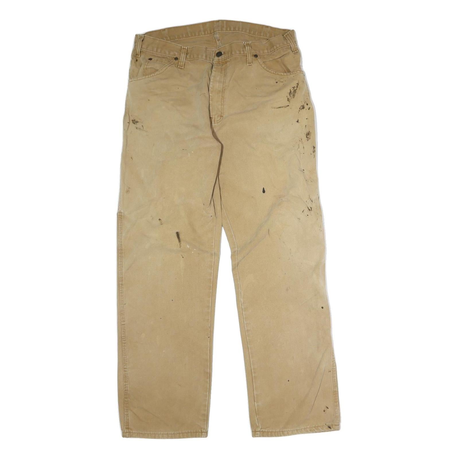 CARHARTT Mens Regular Fit Beige Cotton Workwear Zip Denim W34 L31 Durable Casual Refurbished - N/A refurbished available on Cerqular