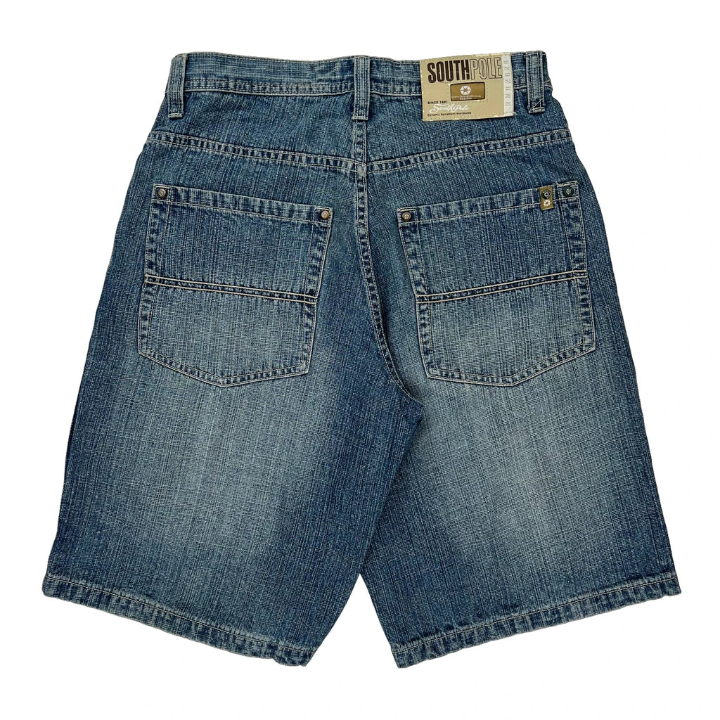 Southpole Denim Shorts - 29W 12L Blue Denim Refurbished - Thrifted (note: this is a term often used to describe second- refurbished available on Cerqular