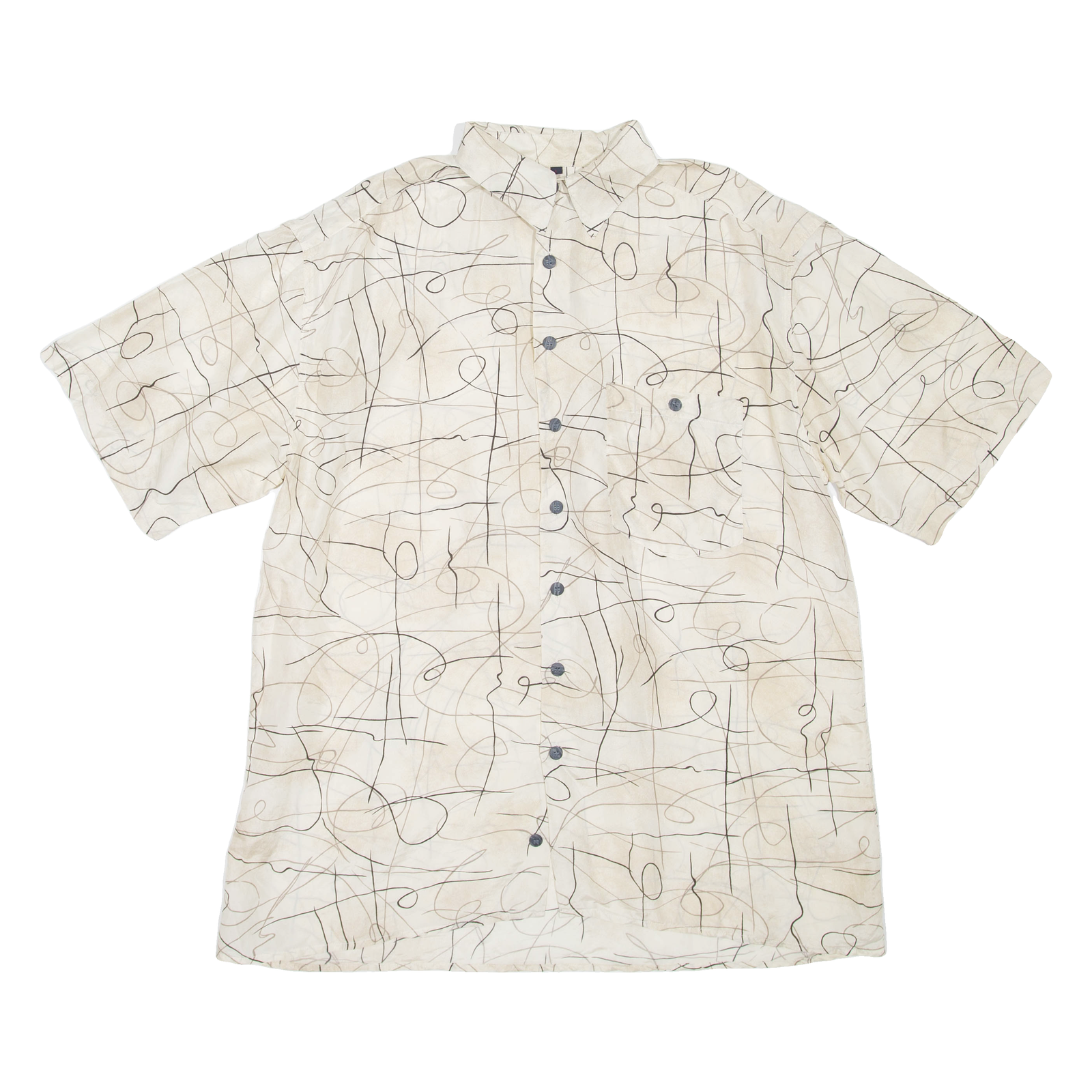 NICK TAYLOR Womens Printed Shirt Cream Collared L Refurbished - N/A refurbished available on Cerqular