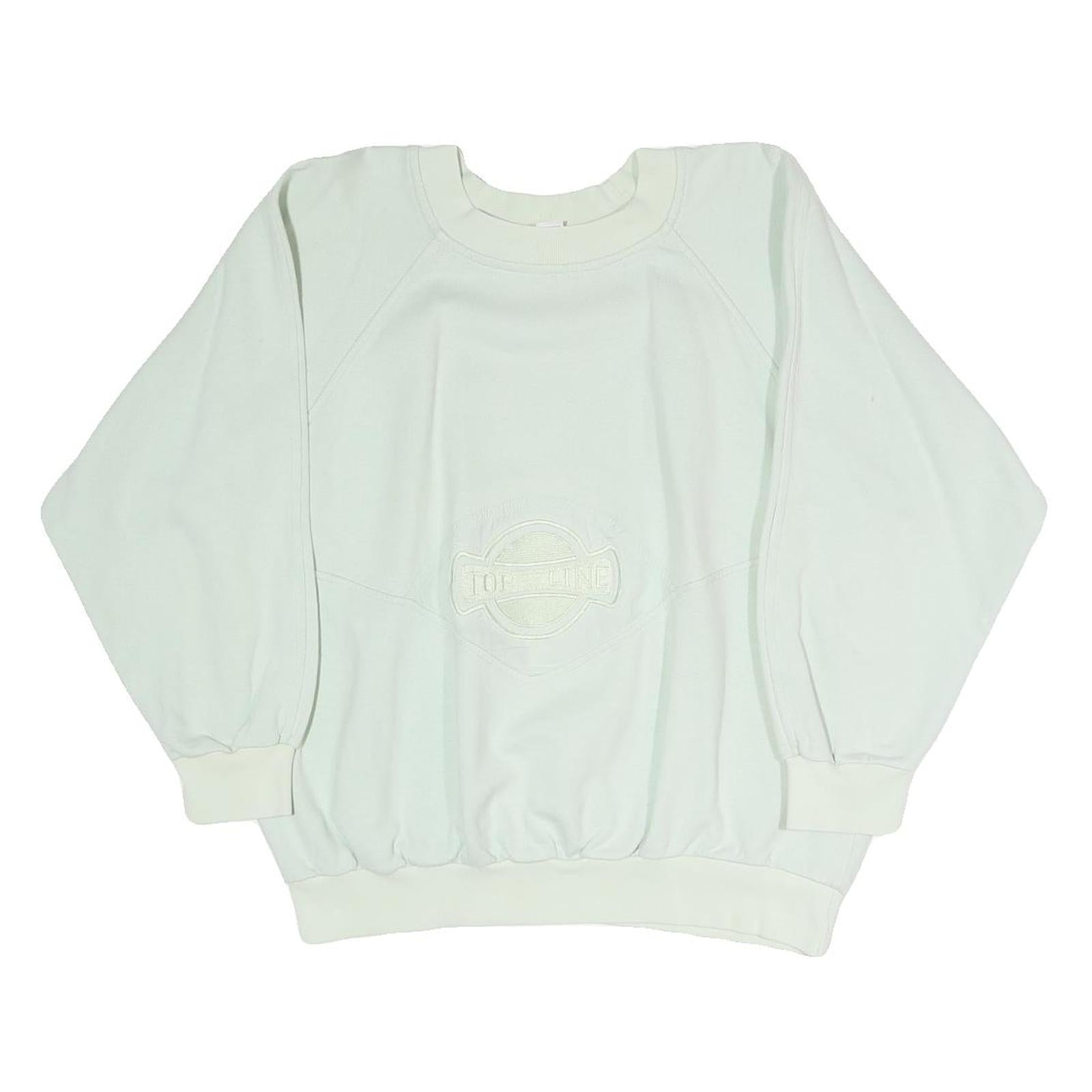 Womens White Sweatshirt Crew Neck S Cotton Blend Pullover Plain Casual Top Refurbished - N/A refurbished available on Cerqular