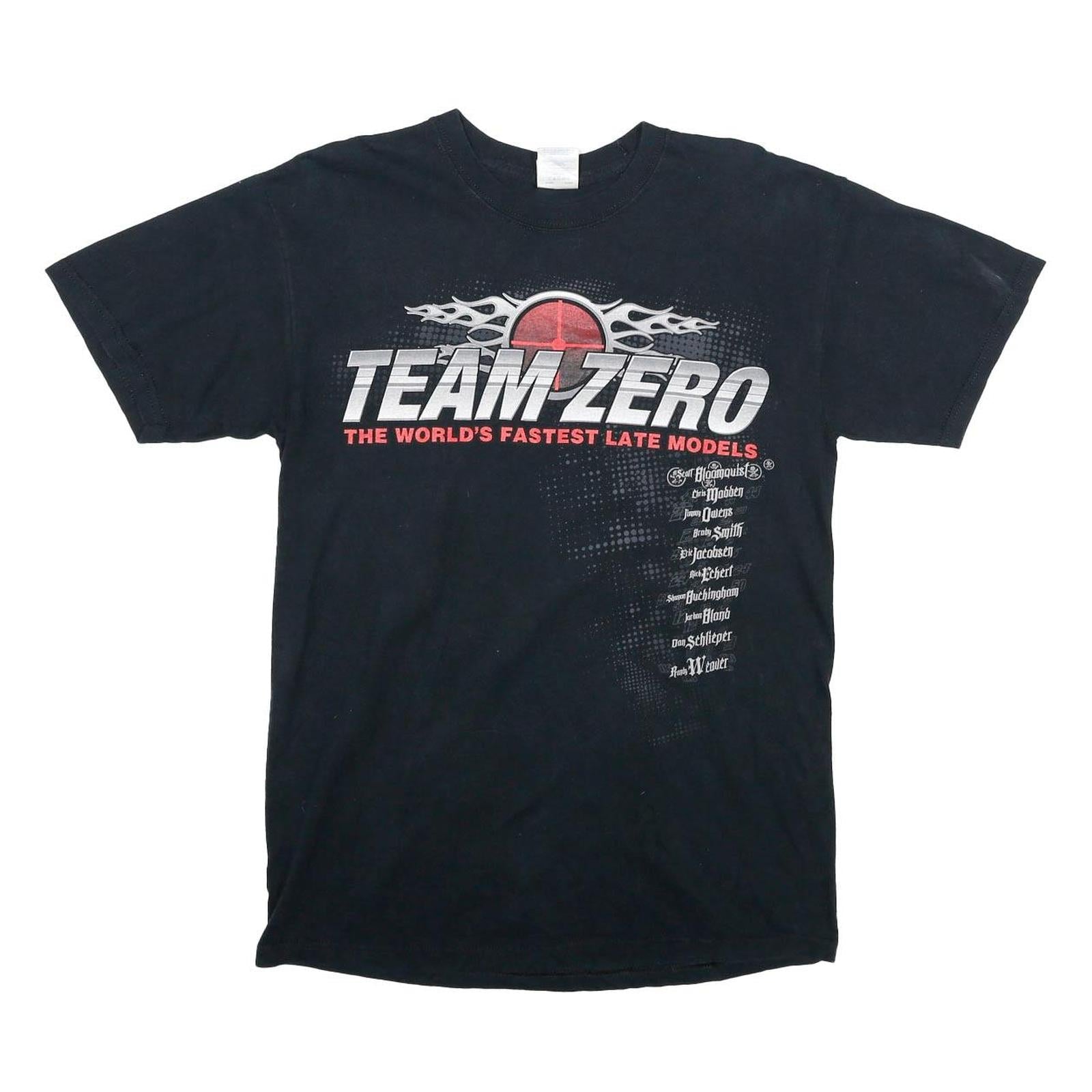 GILDAN Mens Black Team Zero Graphic T-Shirt M Short Sleeve Crew Neck Racing Refurbished - N/A refurbished available on Cerqular