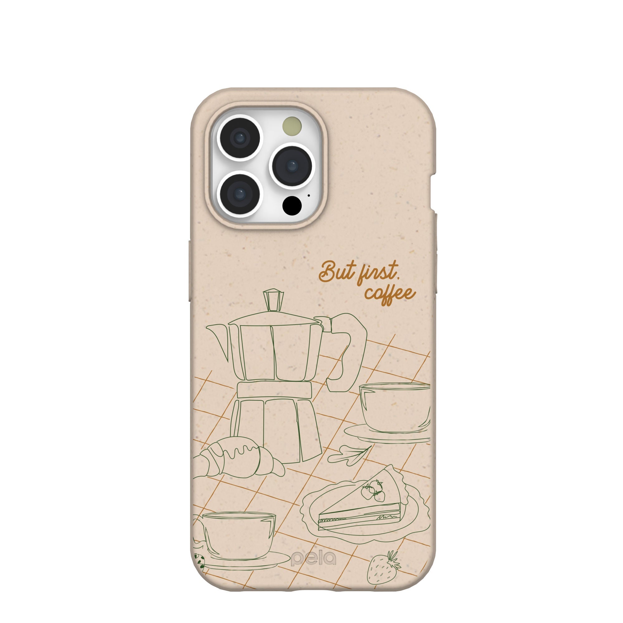 Seashell But First iPhone 15 Pro Max Case Refurbished - Pela Case refurbished available on Cerqular