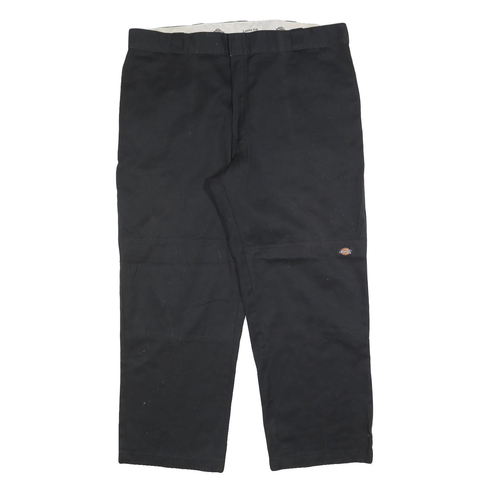 DICKIES Mens Cotton Blend Black Relaxed Straight Trousers W42 L30 Workwear Zip Refurbished - N/A refurbished available on Cerqular