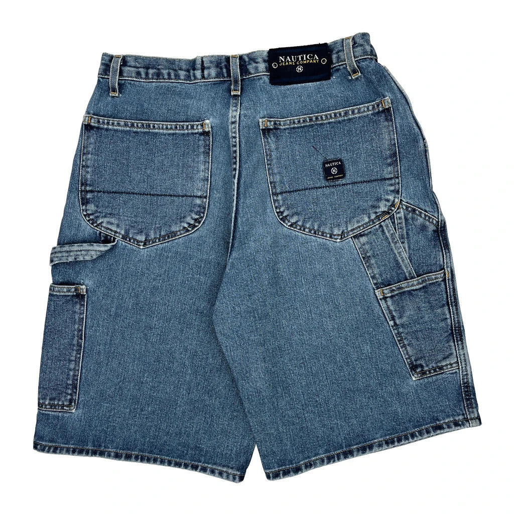 Nautica Denim Shorts - 30W 11L Blue Denim Refurbished - Thrifted (note: this is a term often used to describe second- refurbished available on Cerqular