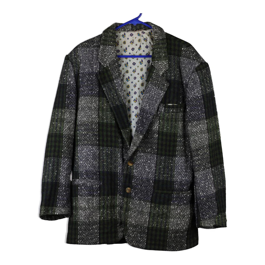 Unbranded Checked Blazer - Medium Green Wool Refurbished - Thrifted (note: this is a term often used to describe second- refurbished available on Cerqular