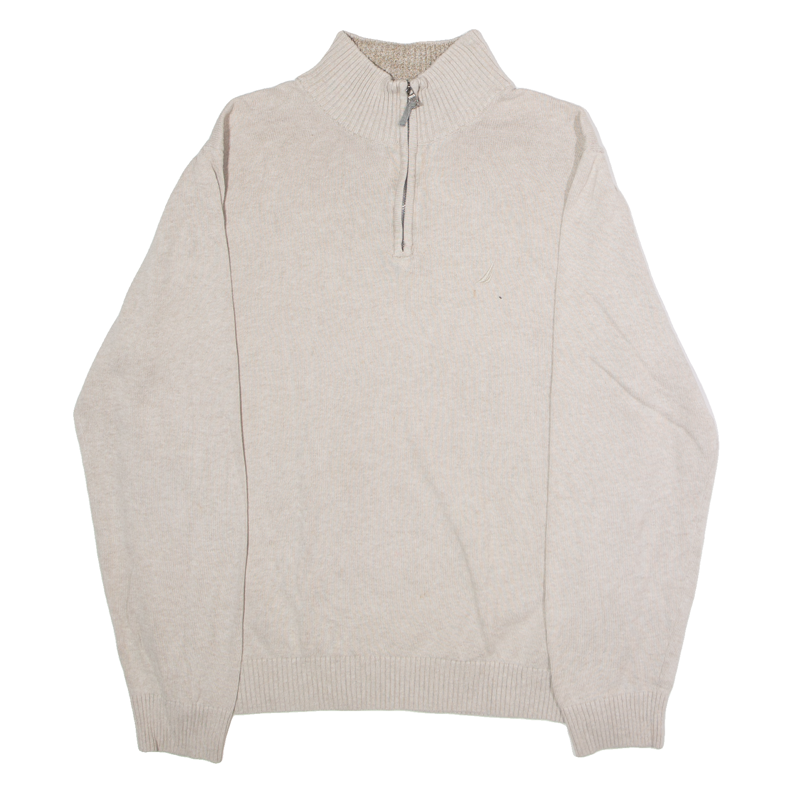 NAUTICA Mens Jumper Beige 1/4 Zip Tight Knit M Refurbished - N/A refurbished available on Cerqular