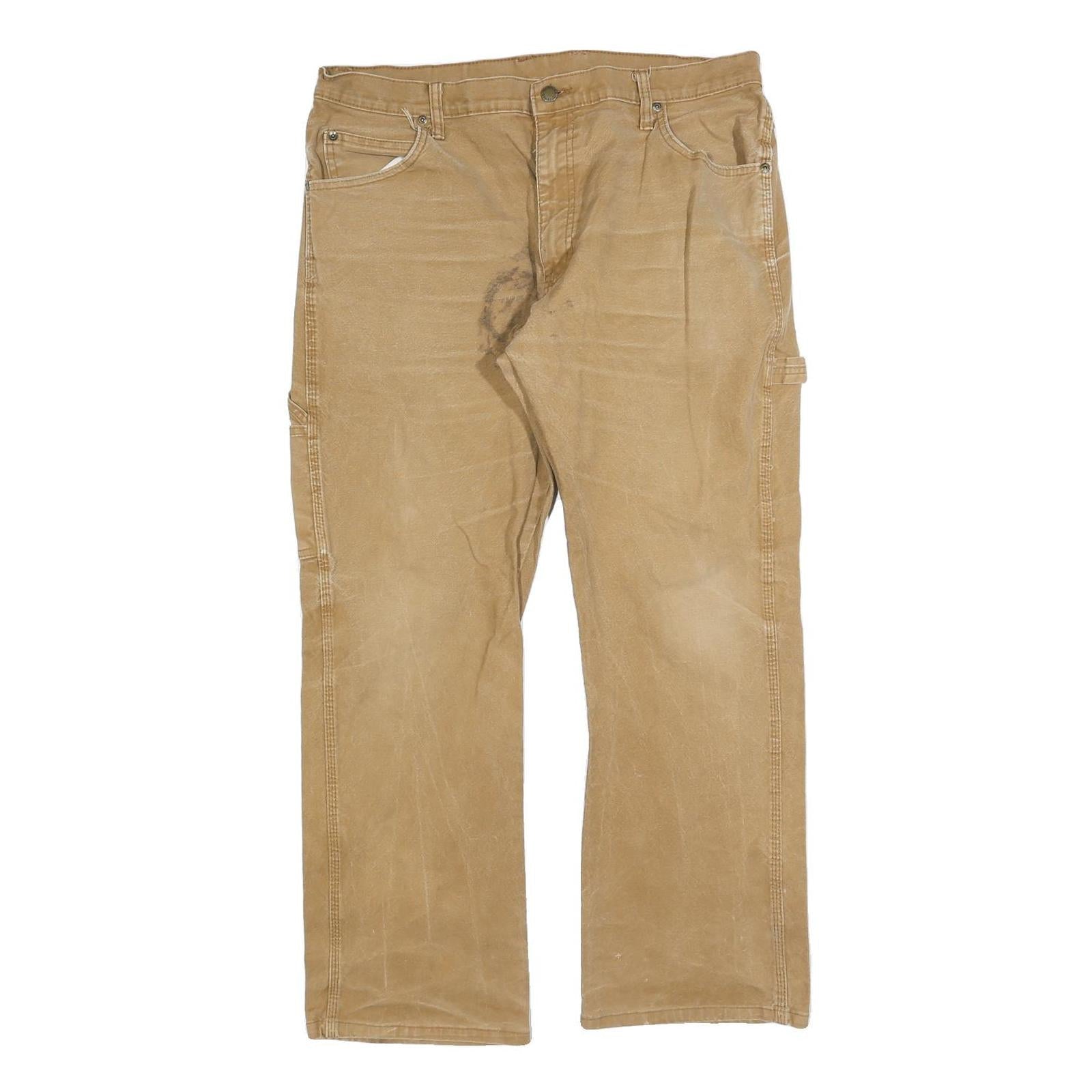 DICKIES Mens Jeans Regular Straight Denim Beige W36 L30 Workwear Zip Closure Refurbished - N/A refurbished available on Cerqular