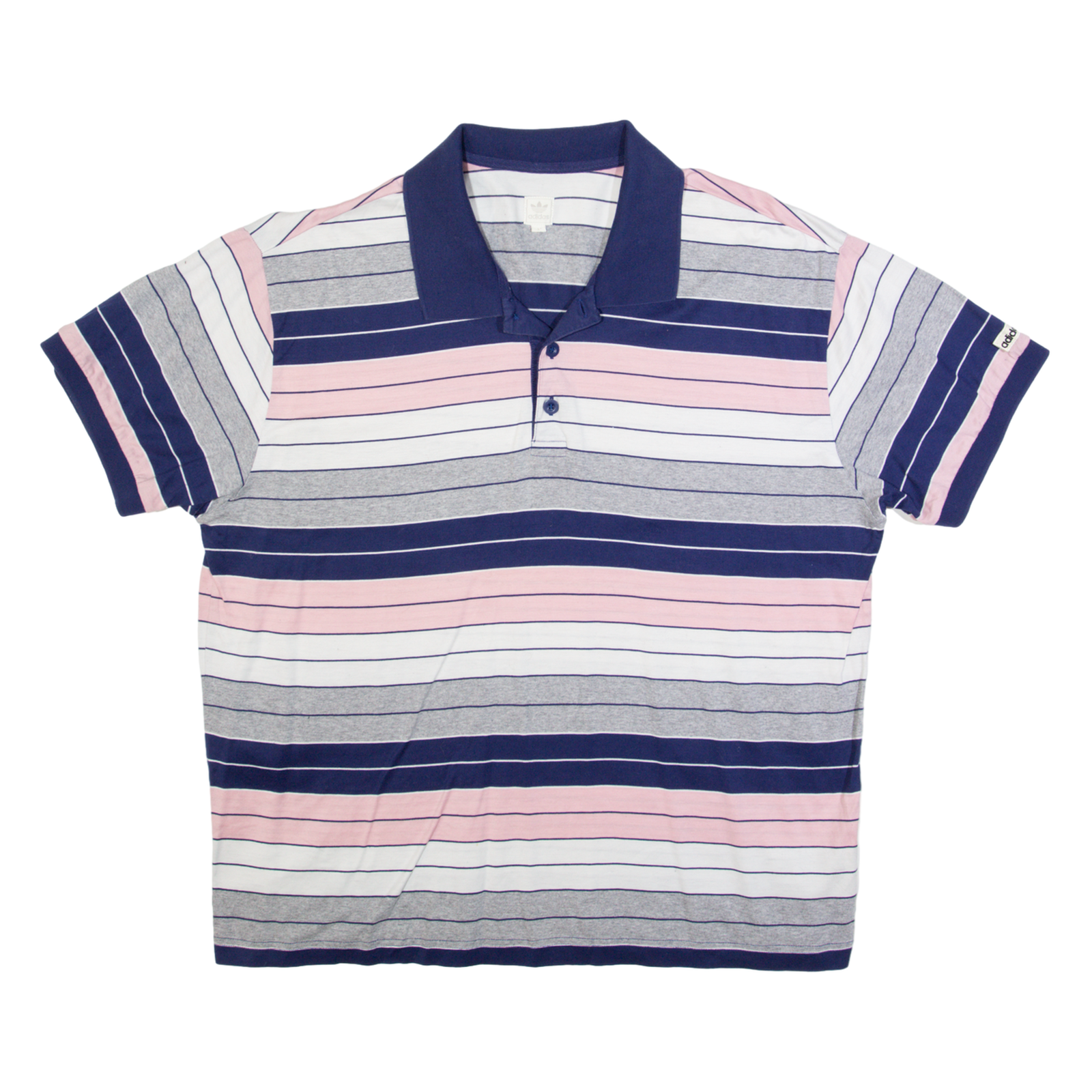 ADIDAS Mens Polo Shirt Blue Striped L Refurbished - N/A refurbished available on Cerqular