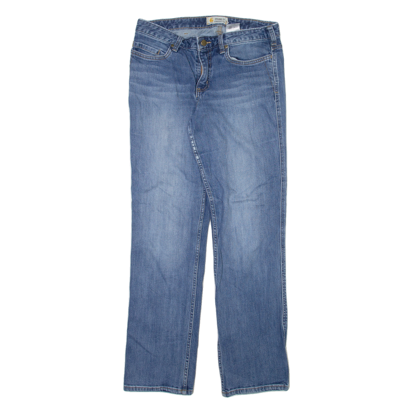 CARHARTT Womens Jeans Blue Regular Straight Stone Wash W31 L31 Refurbished - N/A refurbished available on Cerqular