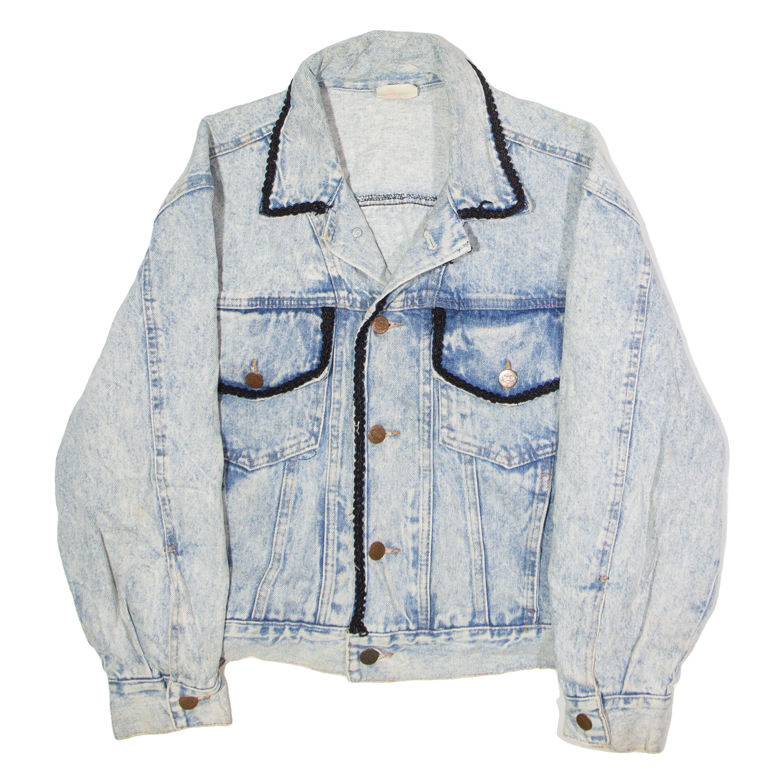 BONGO Womens Denim Jacket Blue 90s S Refurbished - N/A refurbished available on Cerqular
