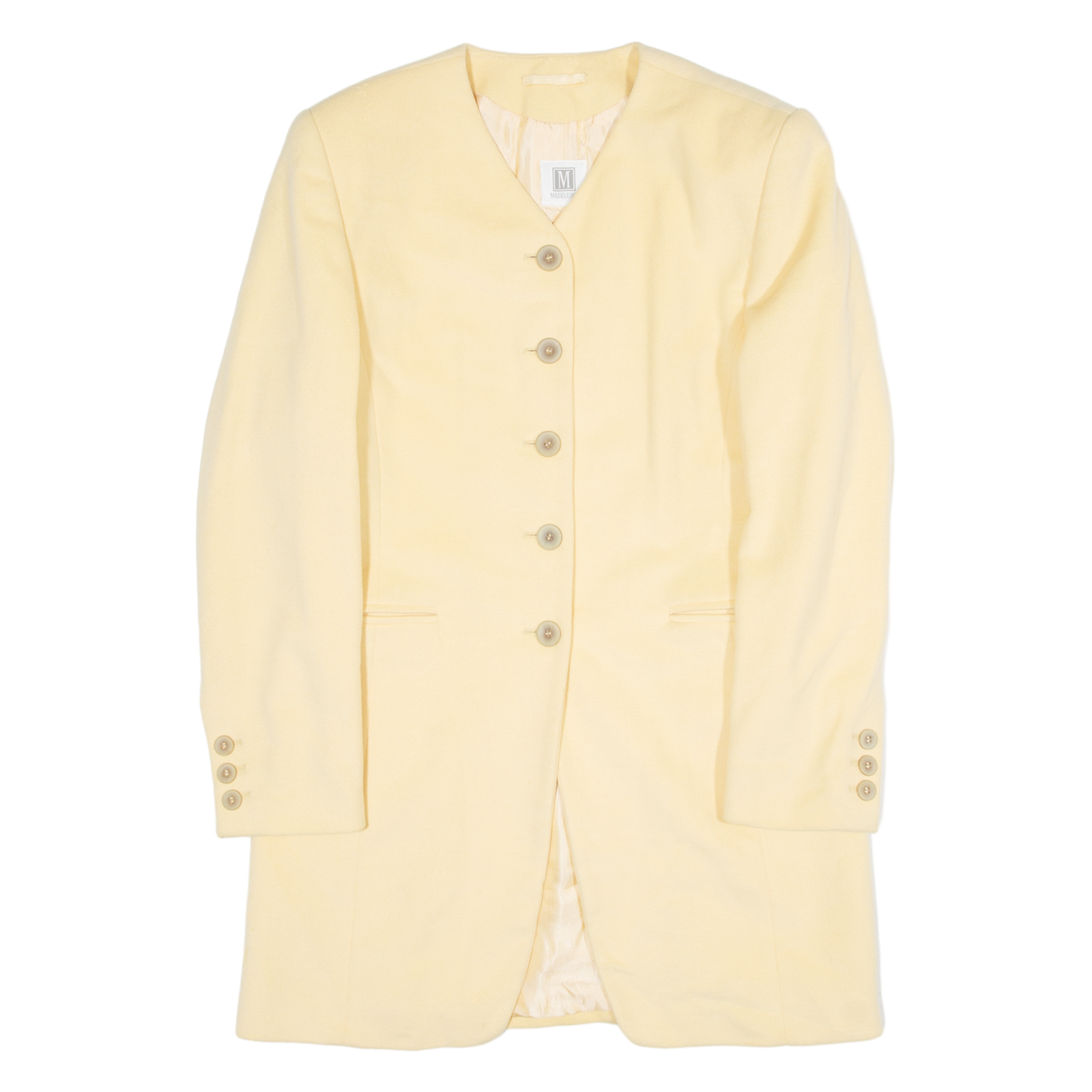 MADELEINE Womens Blazer Coat Yellow Viscose UK 10 Refurbished - N/A refurbished available on Cerqular