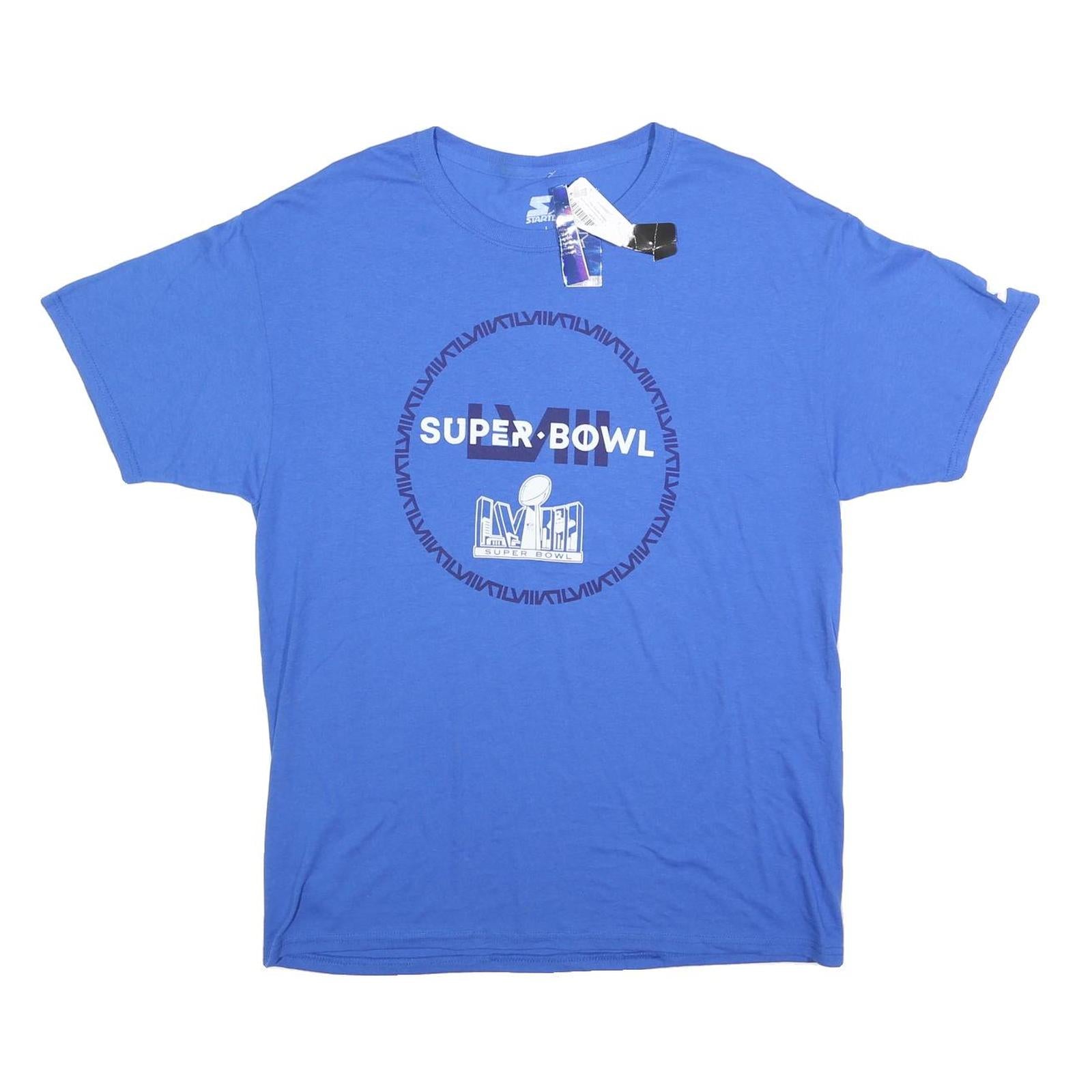 Buy STARTER Mens Blue Super Bowl Graphic T-Shirt L Short Sleeve Crew Neck NFL Refurbished - $23.39 STARTER Mens Blue Super Bowl Graphic T-Shirt L Short Sleeve Crew Neck NFL Refurbished - N/A refurbished available on Cerqular