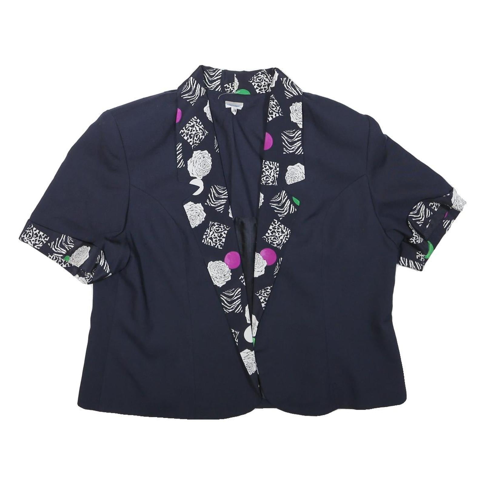 Buy ACKERMANN Womens Navy Blue Cotton Blend Jacket L Plain Floral Print Short Sleeve Refurbished - $41.59 ACKERMANN Womens Navy Blue Cotton Blend Jacket L Plain Floral Print Short Sleeve Refurbished - N/A refurbished available on Cerqular