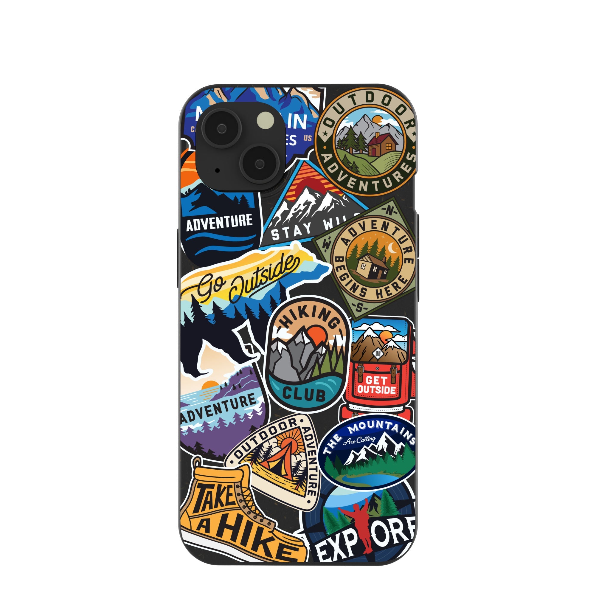 Black Trail Stickers iPhone 13 Case Refurbished - Pela Case refurbished available on Cerqular