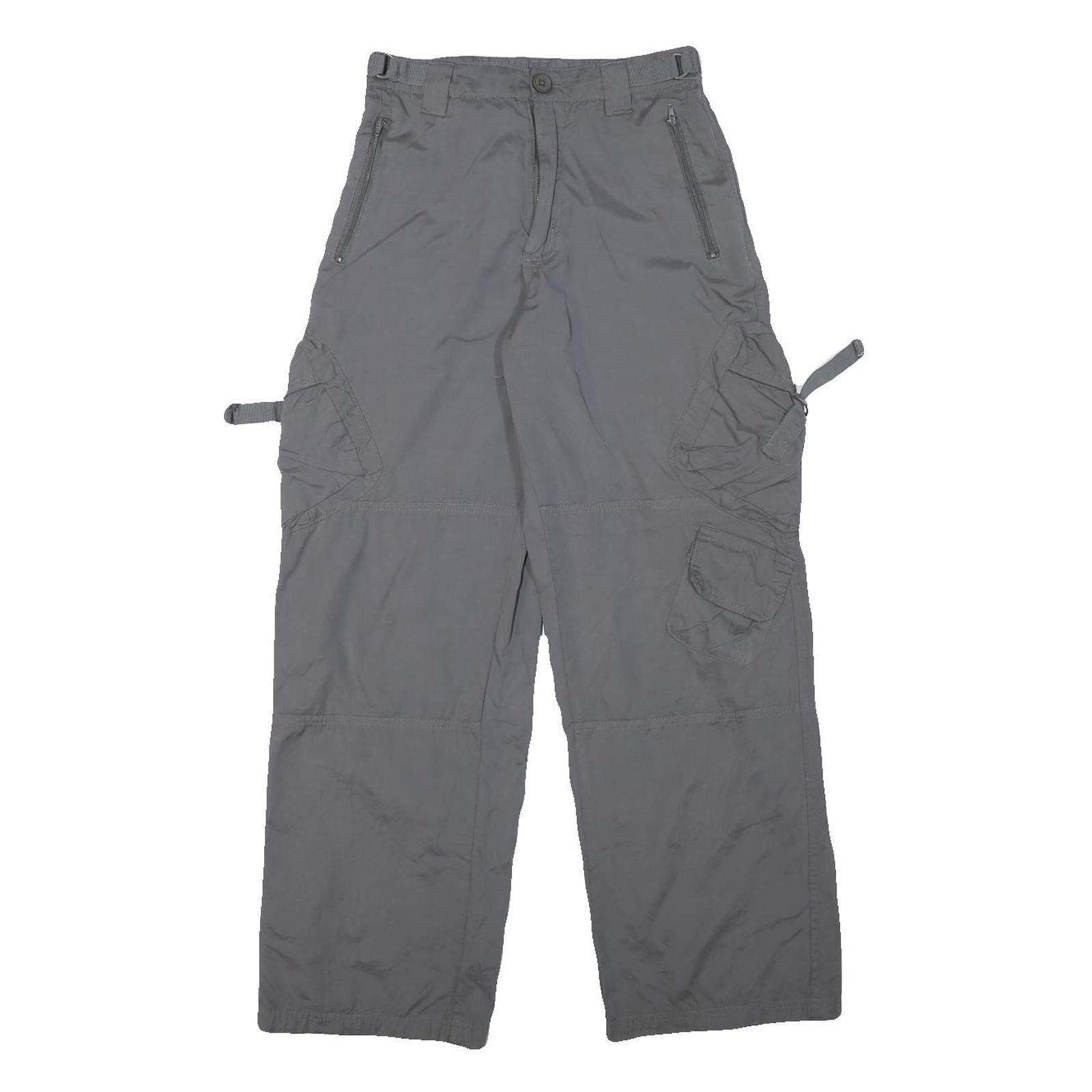 Mens Polyester Blend Grey Relaxed Cargo Trousers W25 L28 Casual Workwear Zip Refurbished - N/A refurbished available on Cerqular