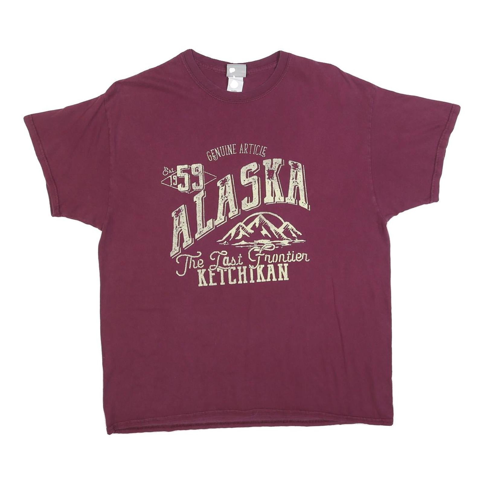 MV SPORT Womens Maroon Alaska Graphic T-Shirt XL Short Sleeve Crew Neck Cotton Refurbished - N/A refurbished available on Cerqular