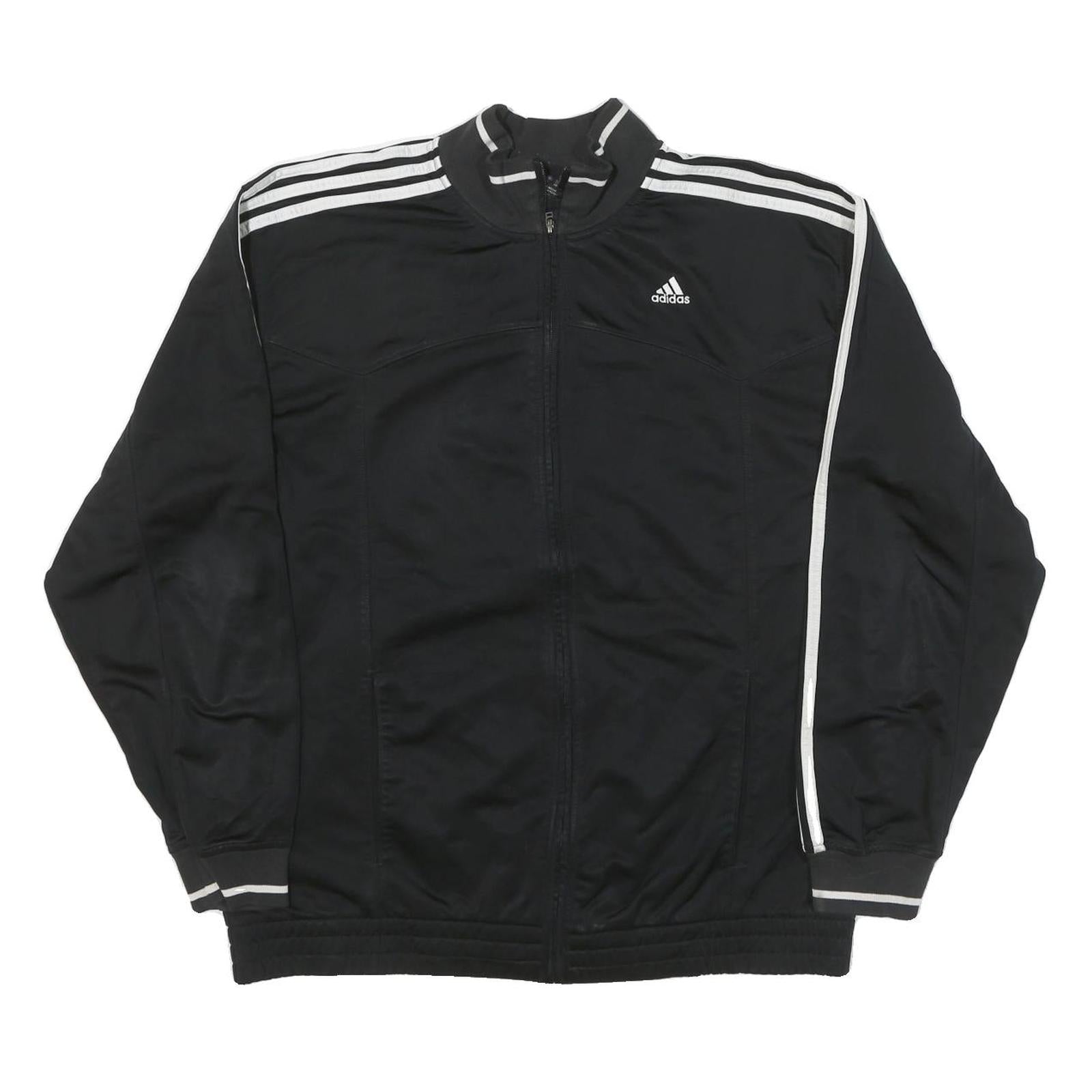 ADIDAS Mens Black & White Track Jacket L Polyester Blend Casual Zip Pockets Refurbished - N/A refurbished available on Cerqular
