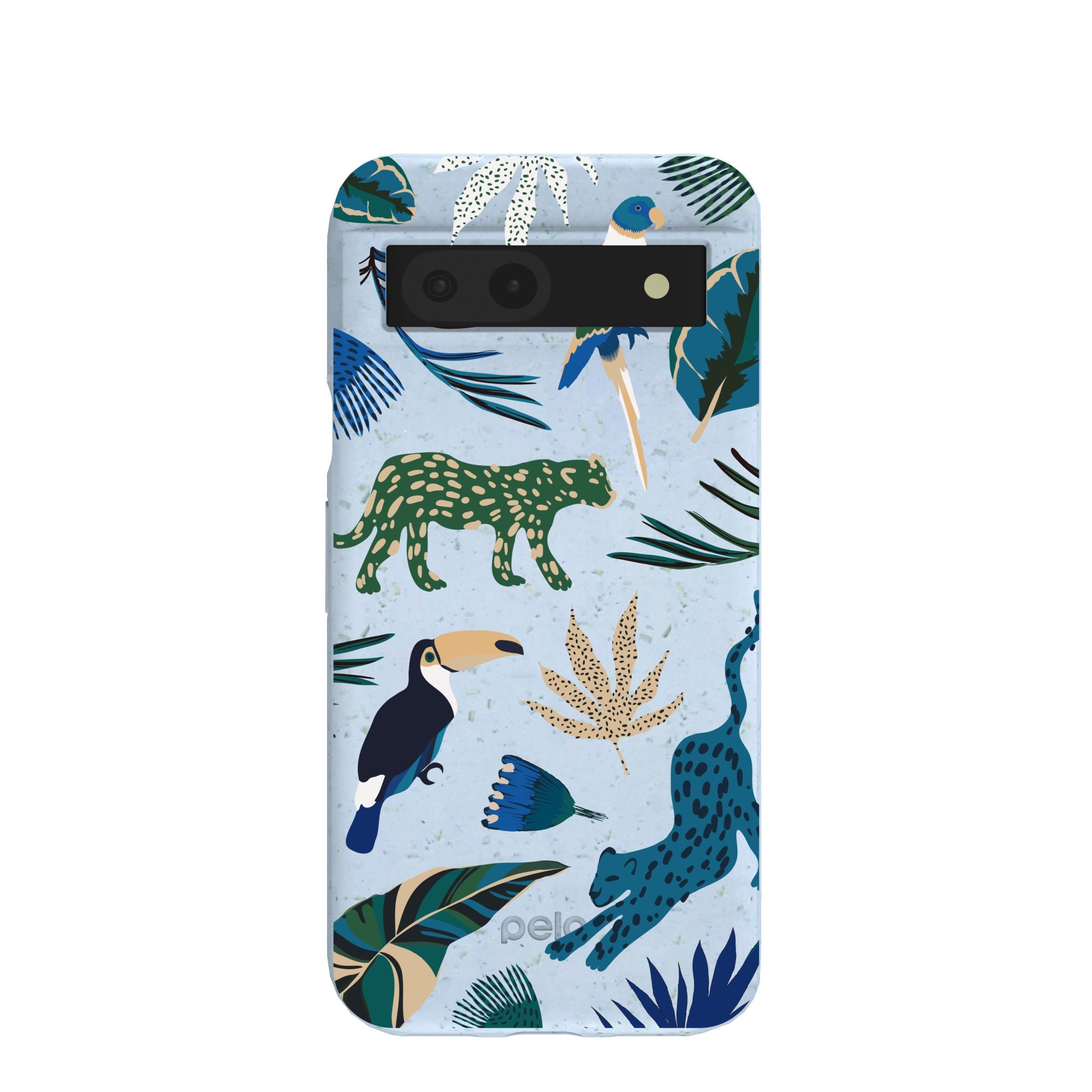 Powder Blue Tropical Rainforest Google Pixel 8a Case Refurbished - Pela Case refurbished available on Cerqular