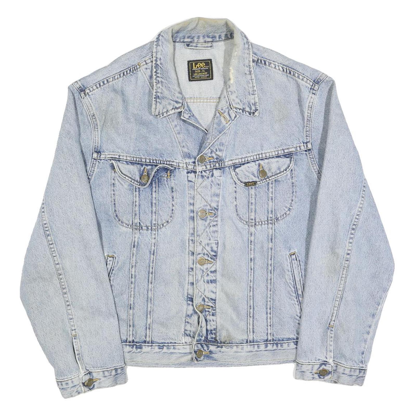 LEE Mens Blue Denim Cotton Jacket XL Woven Classic Button Closure Vintage Refurbished - N/A refurbished available on Cerqular