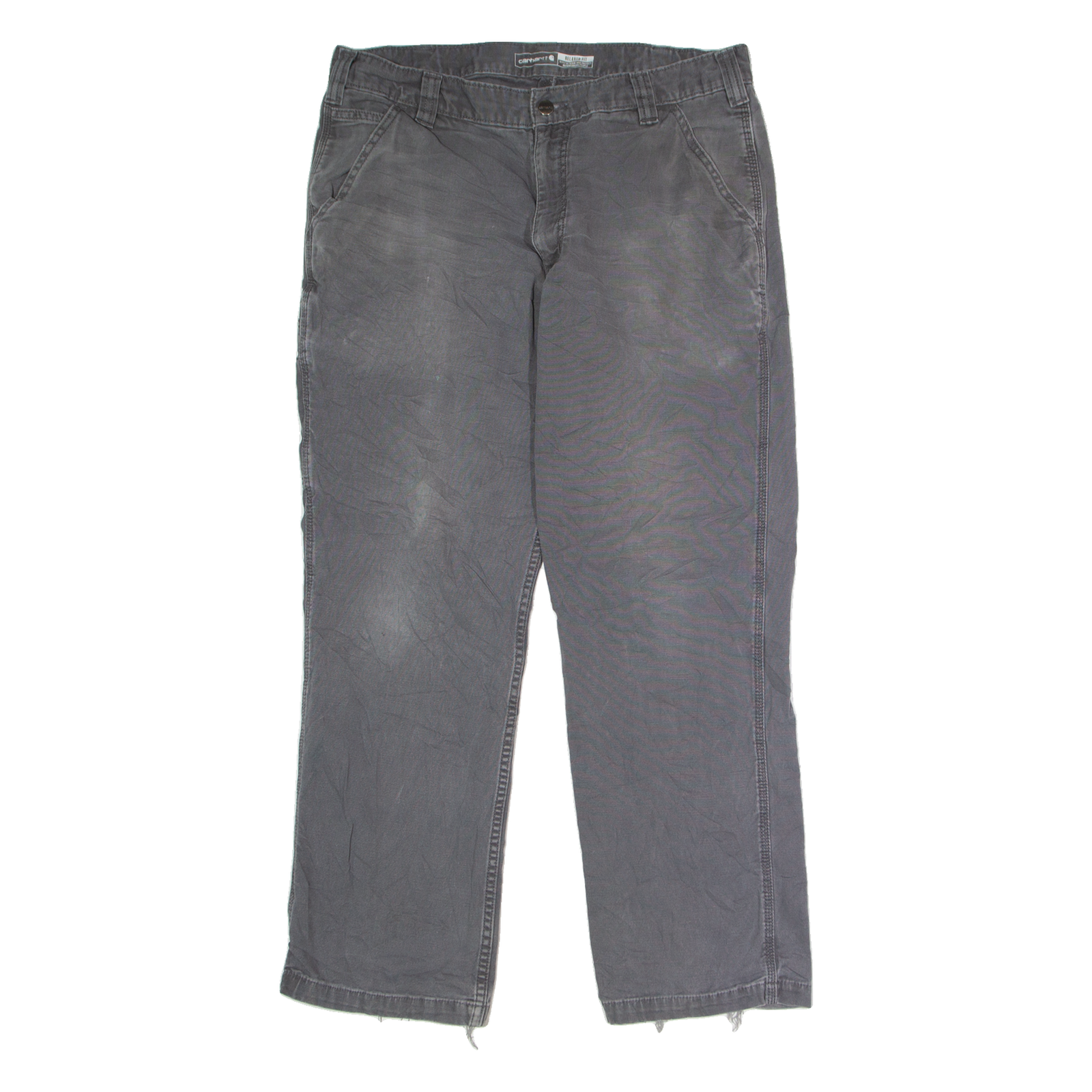 CARHARTT Workwear Carpenter Mens Canvas Trousers Grey Relaxed Straight W35 L30 Refurbished - N/A refurbished available on Cerqular