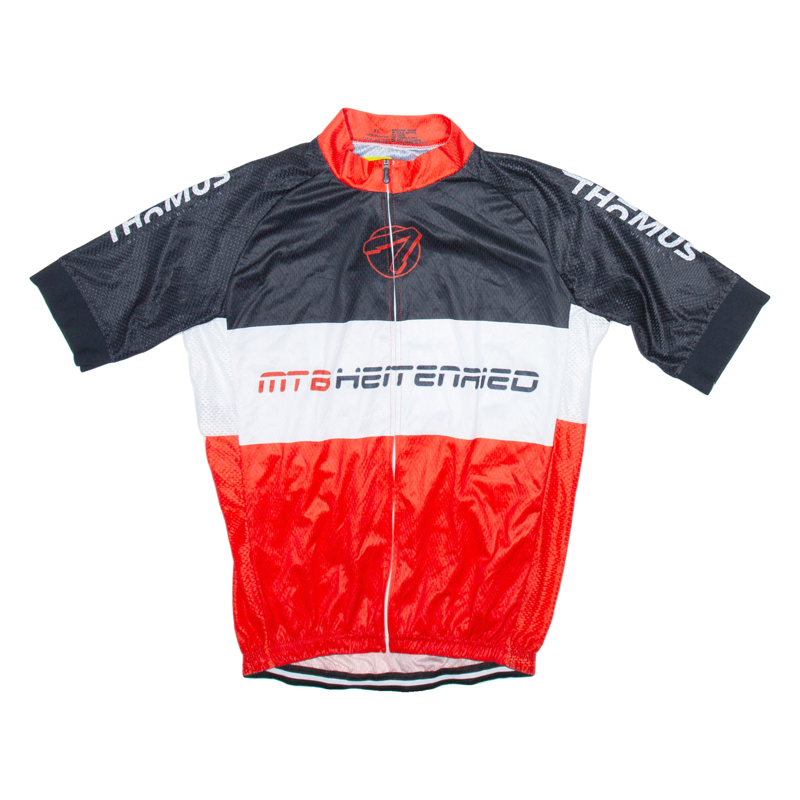 CYCLING Full Zip Cycling Mens Jersey Red Button Neck XL Refurbished - N/A refurbished available on Cerqular