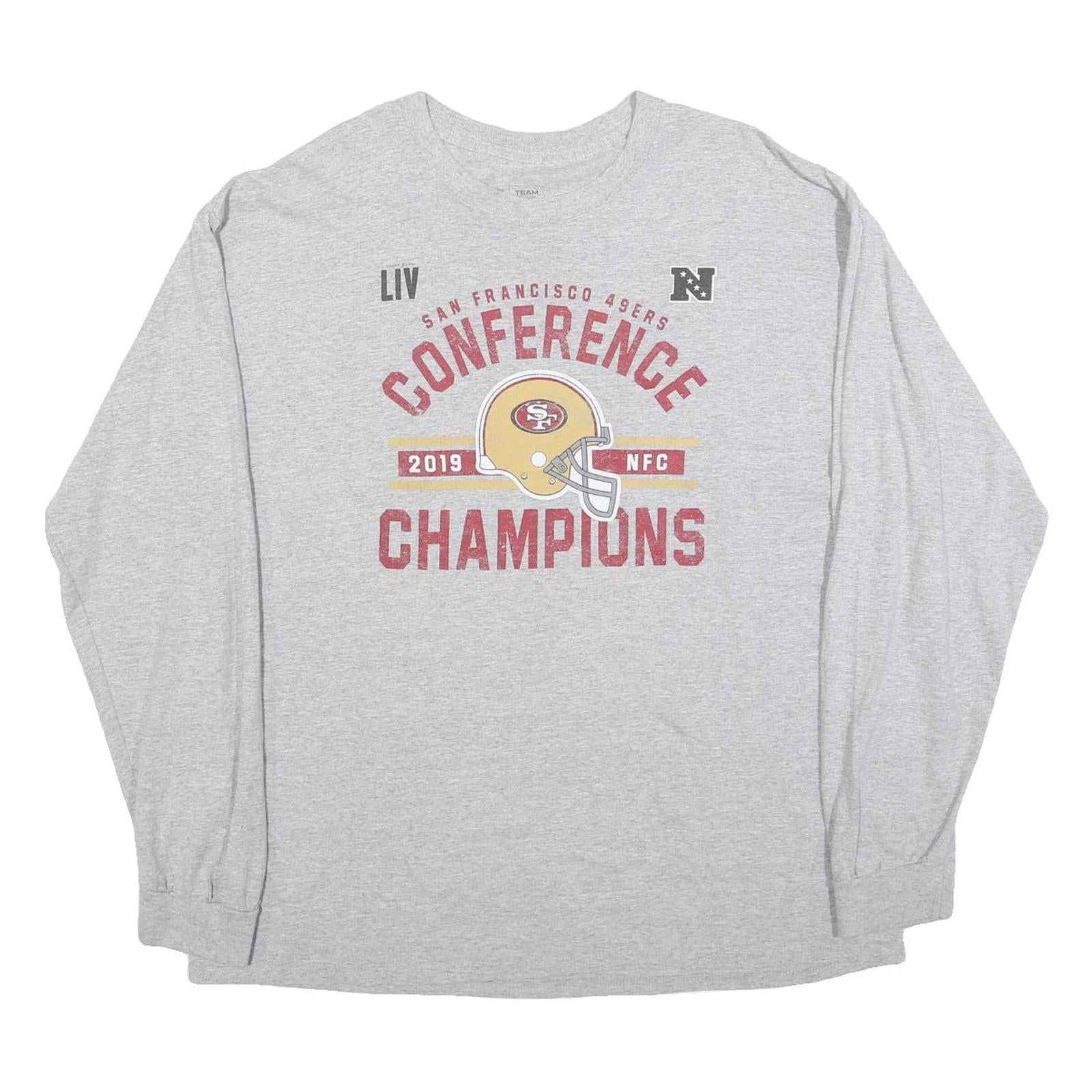 NFL Mens Grey San Francisco 49ers Conference Champions Long Sleeve Crew Neck Refurbished - N/A refurbished available on Cerqular