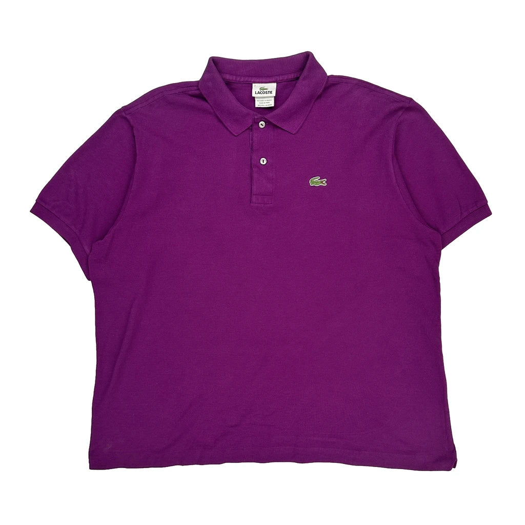 Lacoste Polo Shirt - XL Purple Cotton Refurbished - Thrifted (note: this is a term often used to describe second- refurbished available on Cerqular
