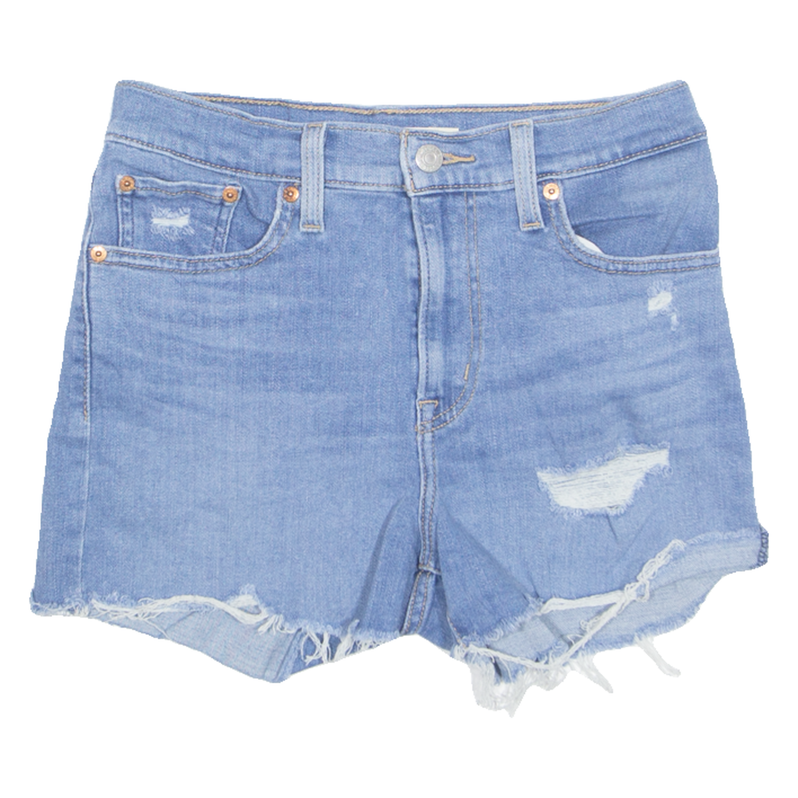LEVI'S Cut Off Stretch High Waist Womens Denim Shorts Blue S W28 Refurbished - N/A refurbished available on Cerqular