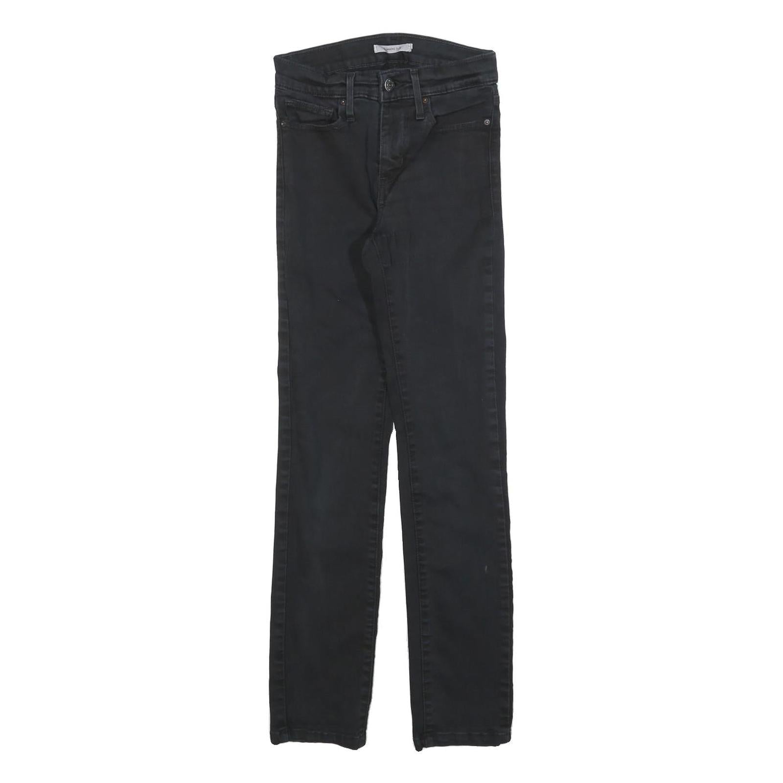 LEVI'S Womens Black Slim Skinny Denim Dark W24 L28 Stretch Cotton Blend Jeans Refurbished - N/A refurbished available on Cerqular