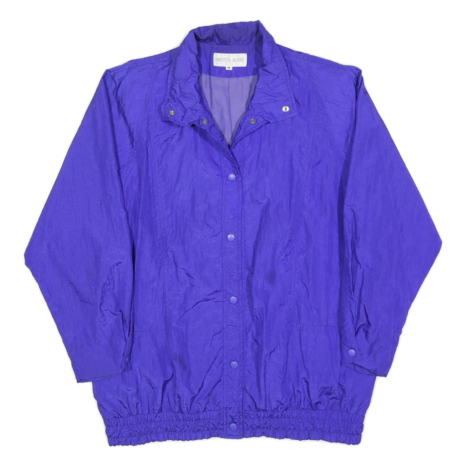 KRISTEN BLAKE Womens Purple Button Jacket M Polyester Blend Plain Lightweight Refurbished - N/A refurbished available on Cerqular