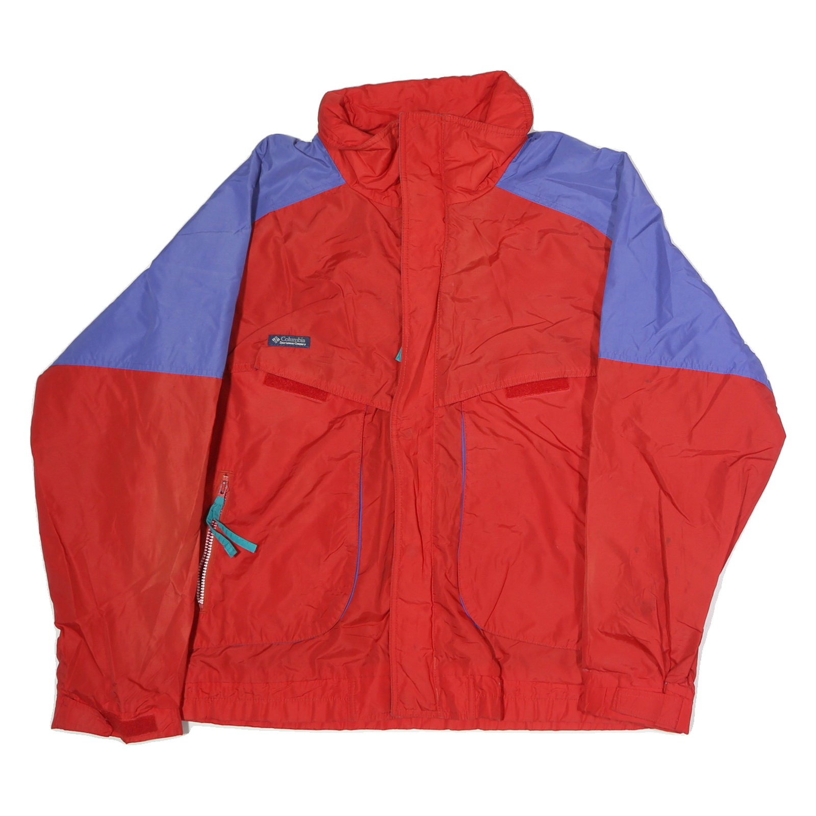 COLUMBIA Mens Red & Purple Outdoor Jacket XL Polyester Zip Plain Sport Refurbished - N/A refurbished available on Cerqular