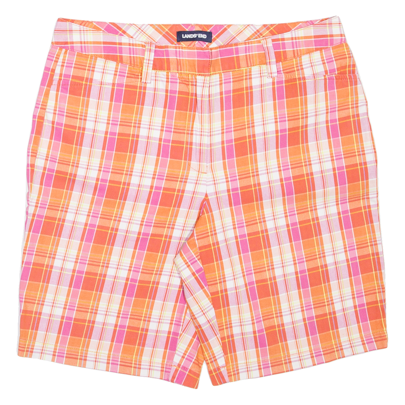LANDS END Womens Casual Shorts Pink Check UK 14 W33 Refurbished - N/A refurbished available on Cerqular